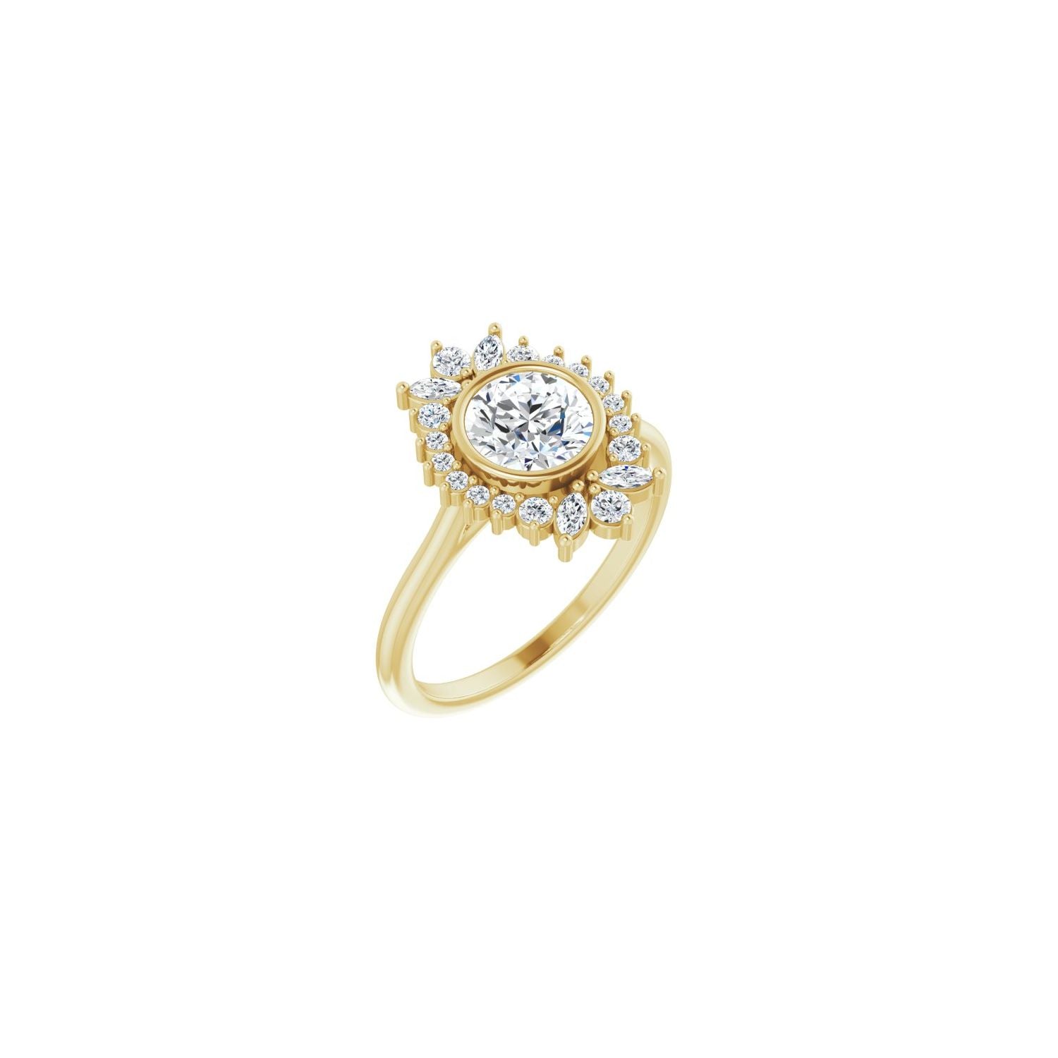Candace — Round center, yellow gold