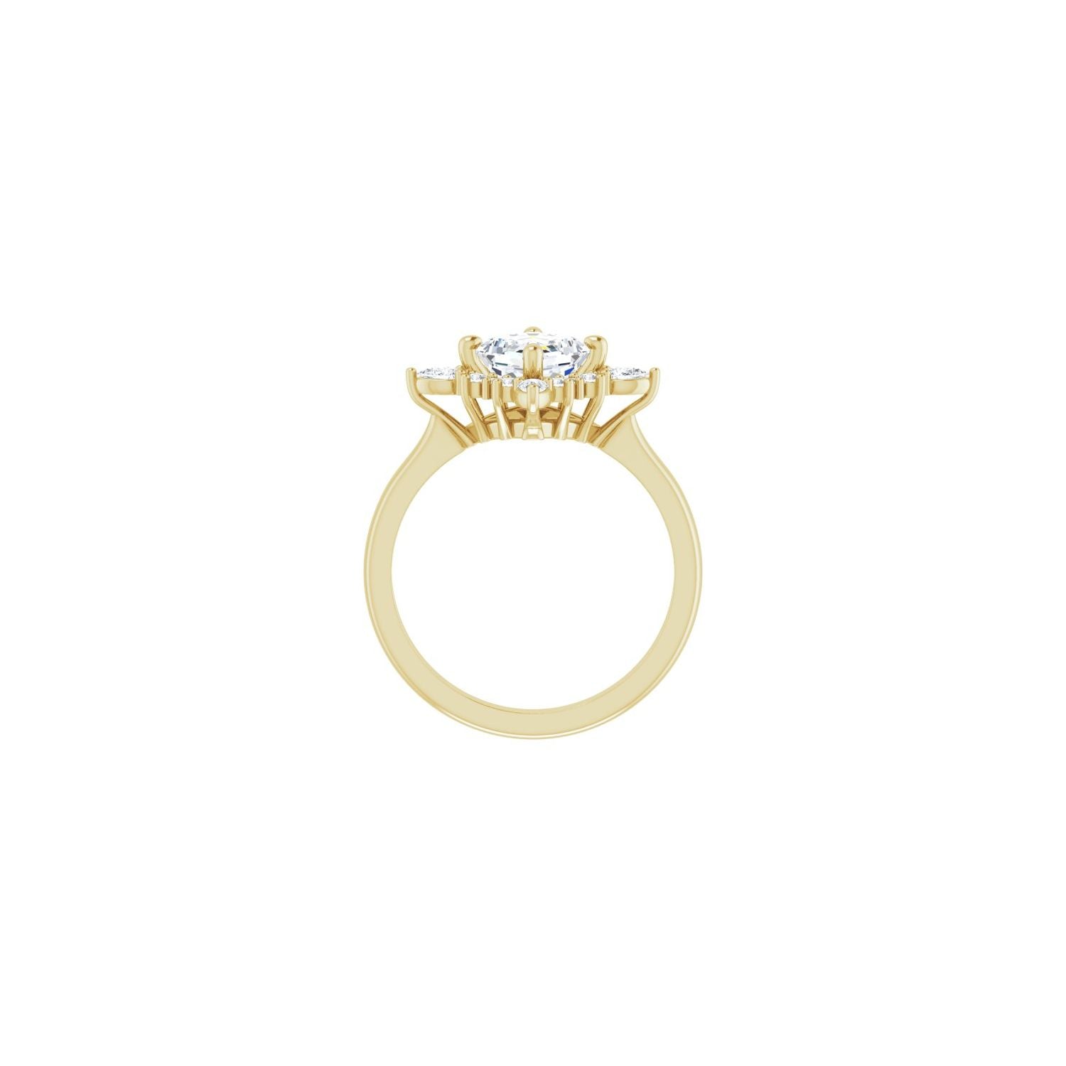 Caprice — Asscher center, yellow gold