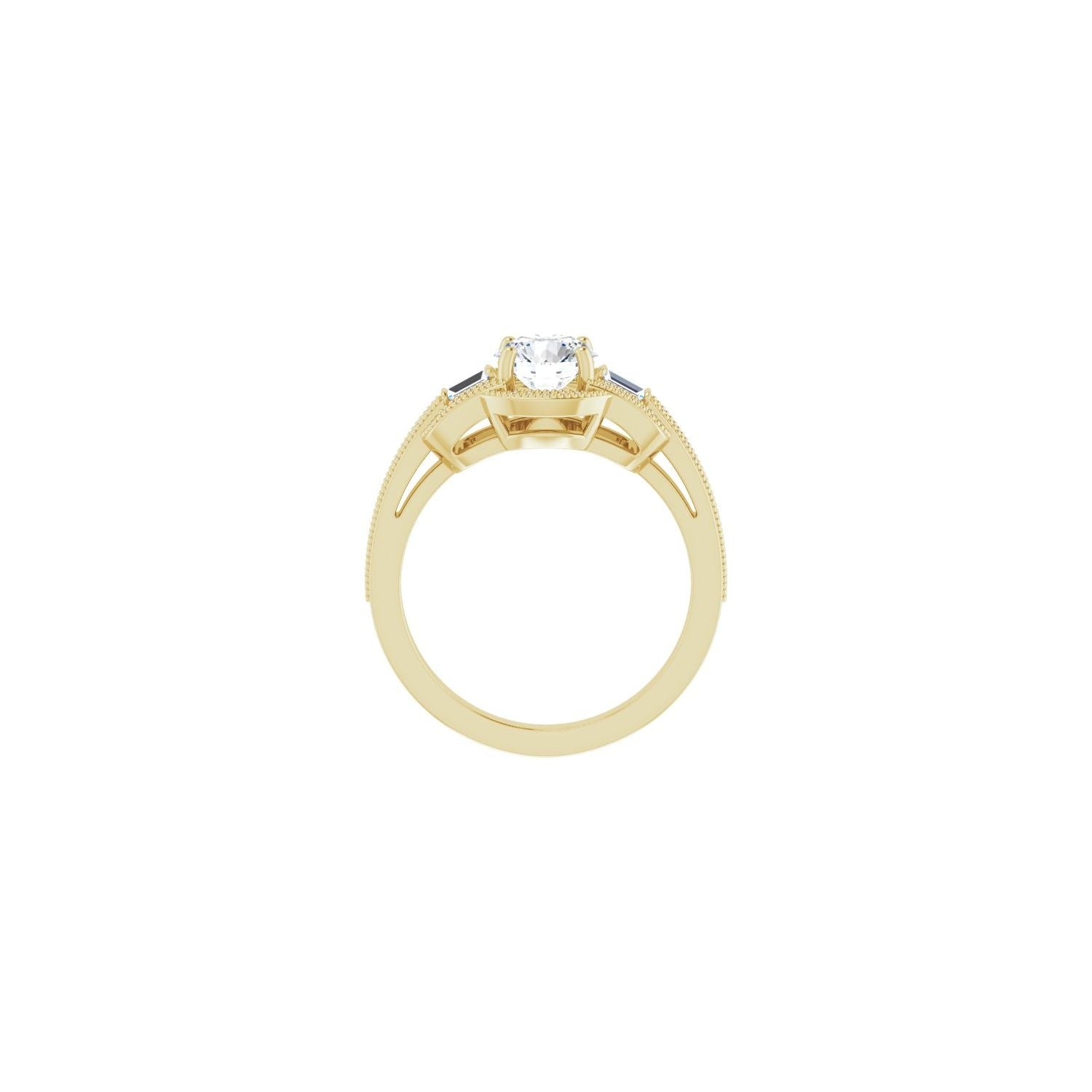 Caralee — Round center, yellow gold