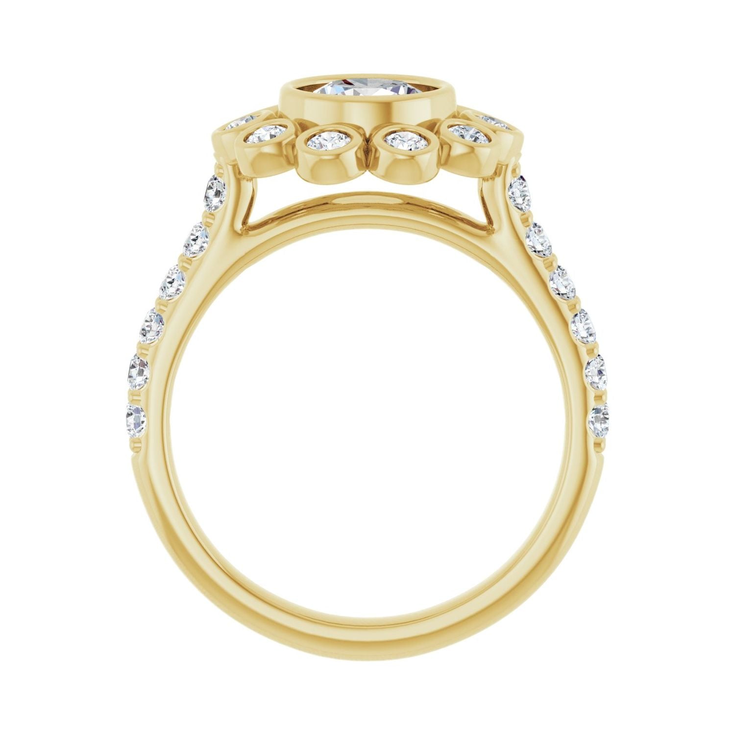 Carla — Round center, yellow gold