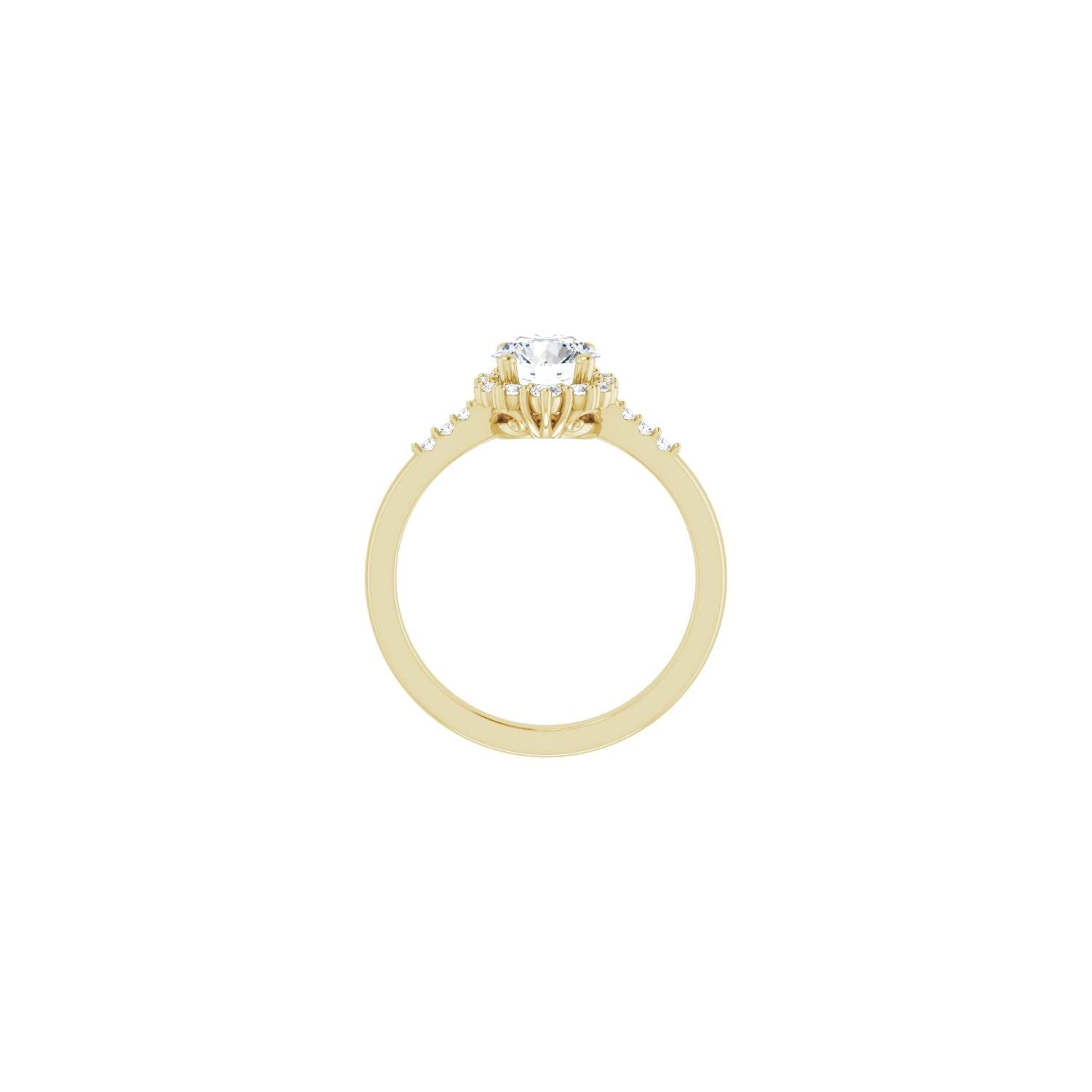 Carly — Round center, yellow gold