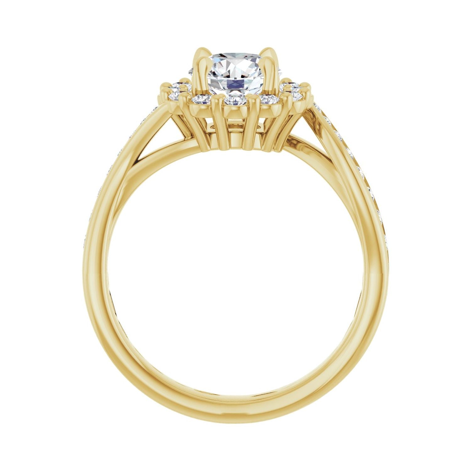Carmela — Round center, yellow gold
