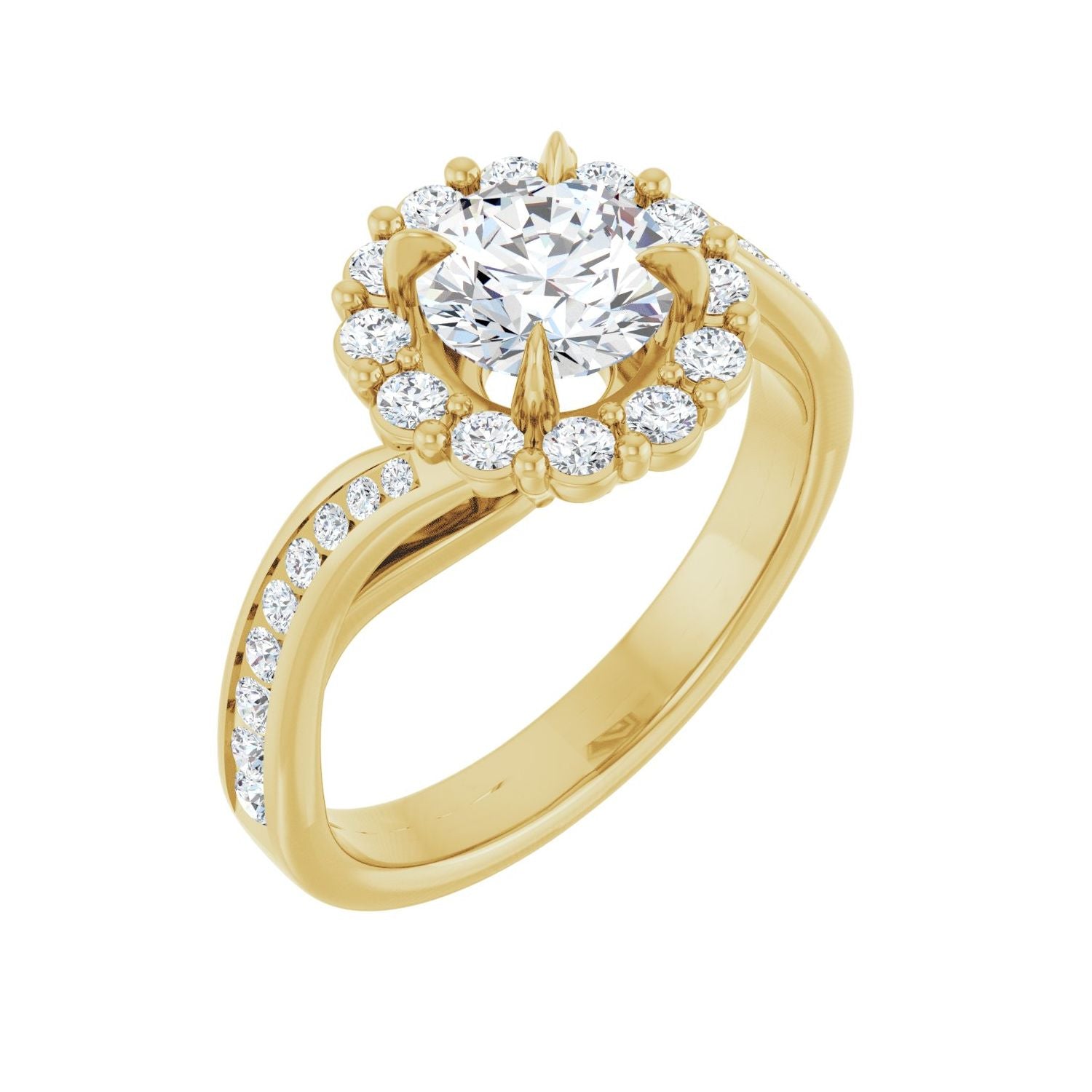 Carmela — Round center, yellow gold
