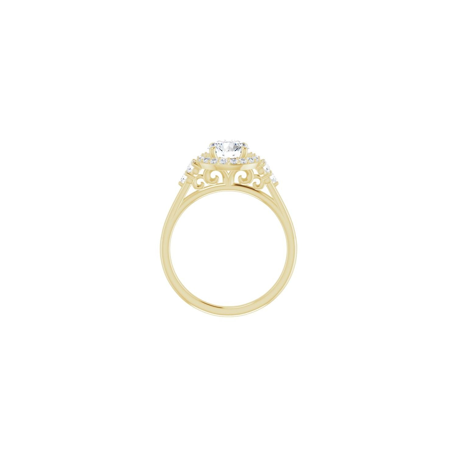 Carmella — Round center, yellow gold
