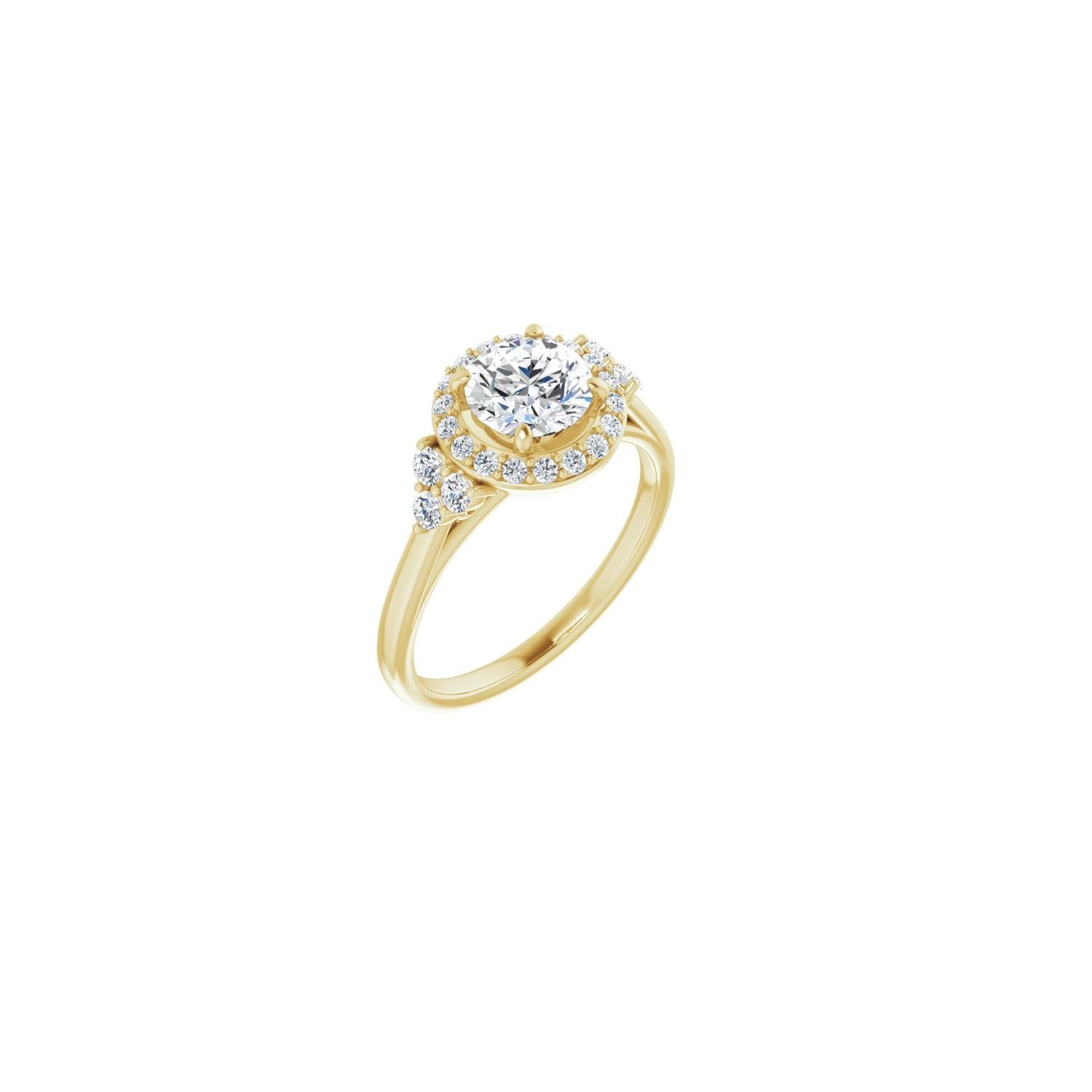Carmella — Round center, yellow gold