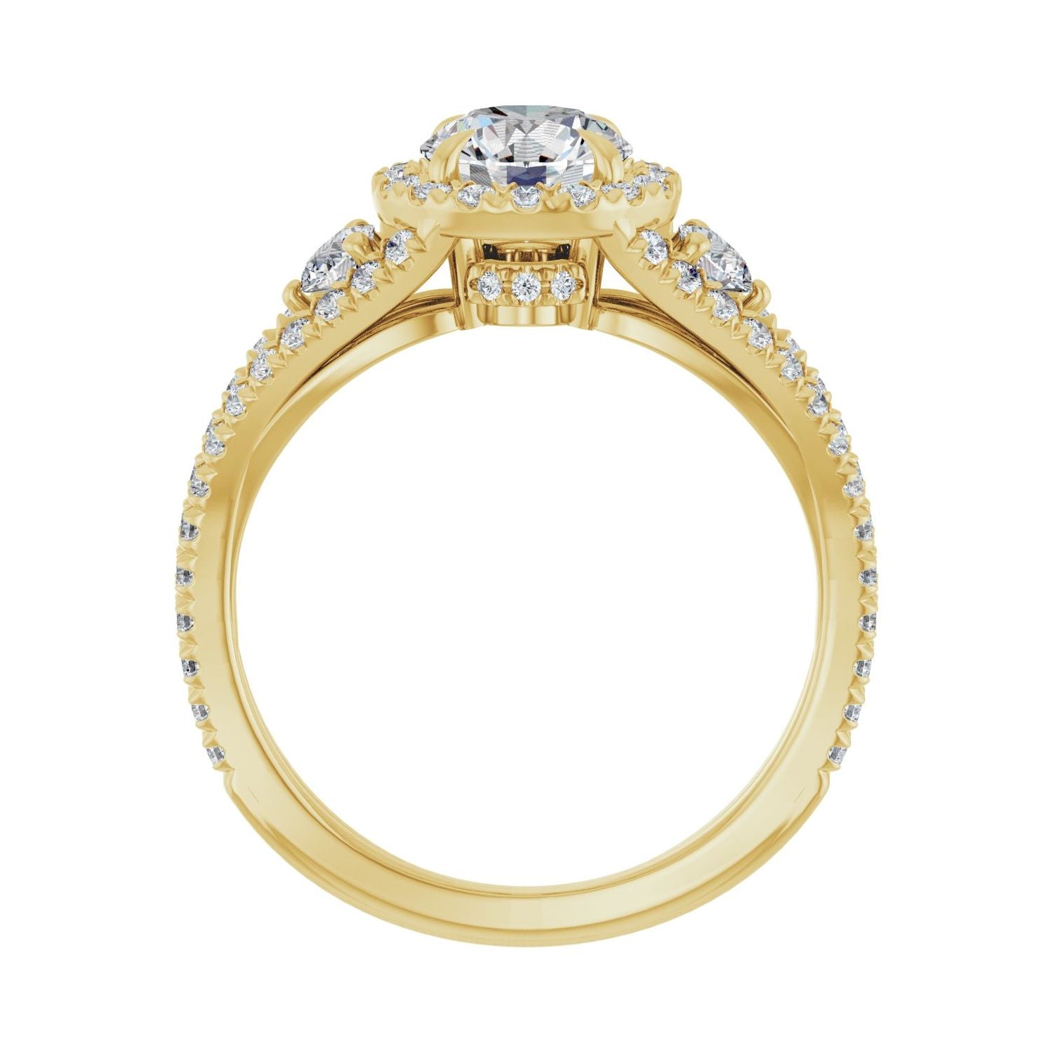Carrie — Round center, yellow gold