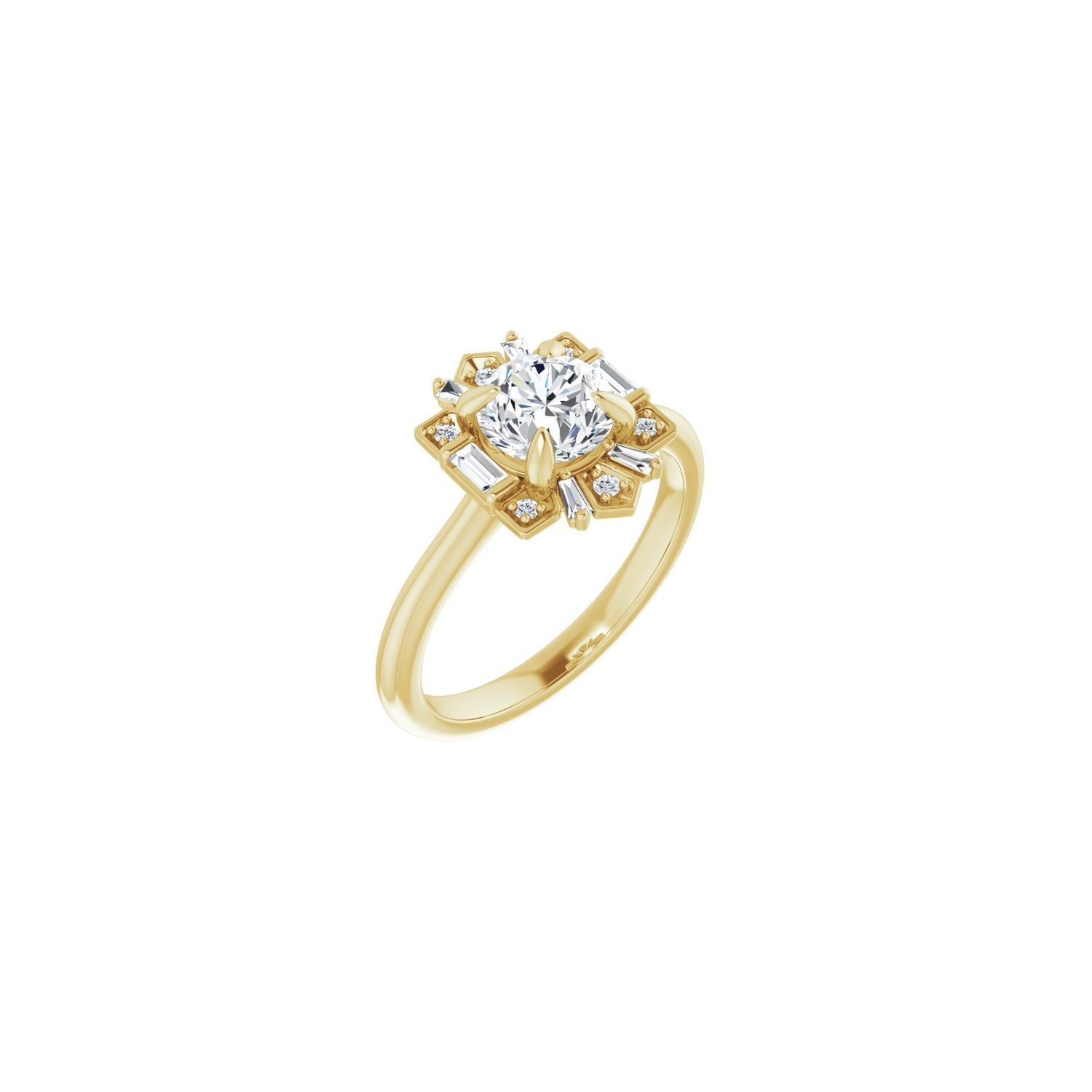 Carys — Round center, yellow gold