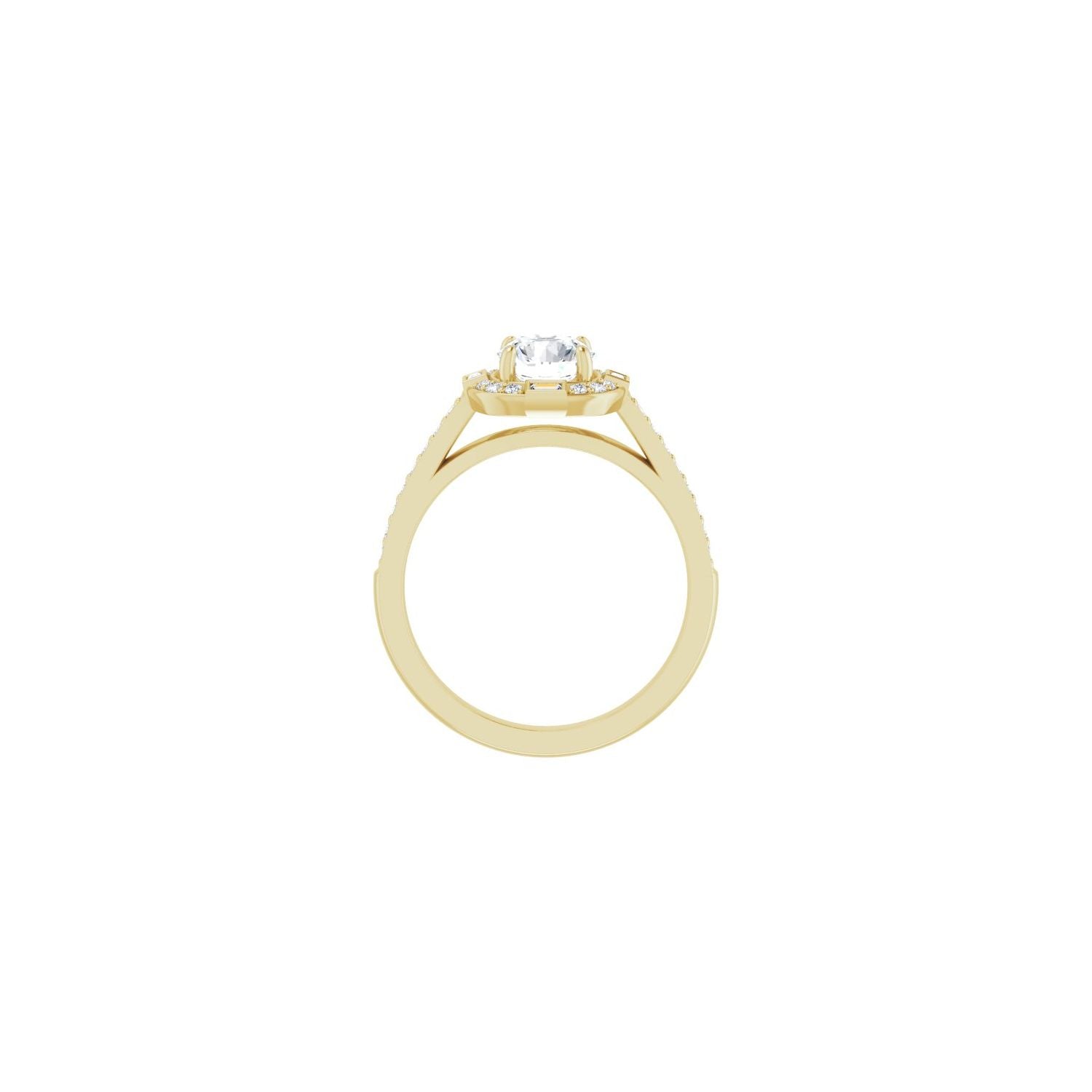 Cecile — Round center, yellow gold
