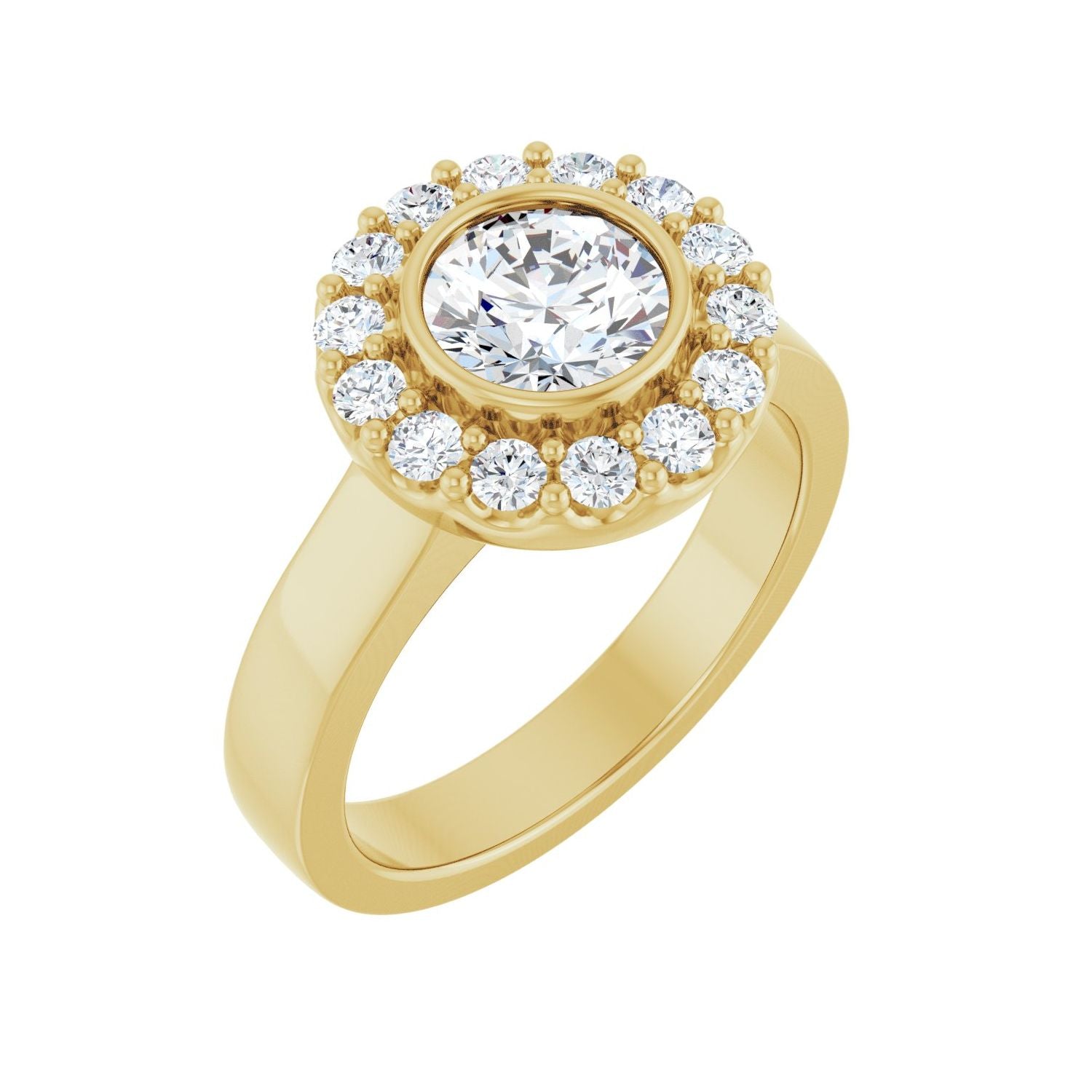 Cecilia — Round center, yellow gold