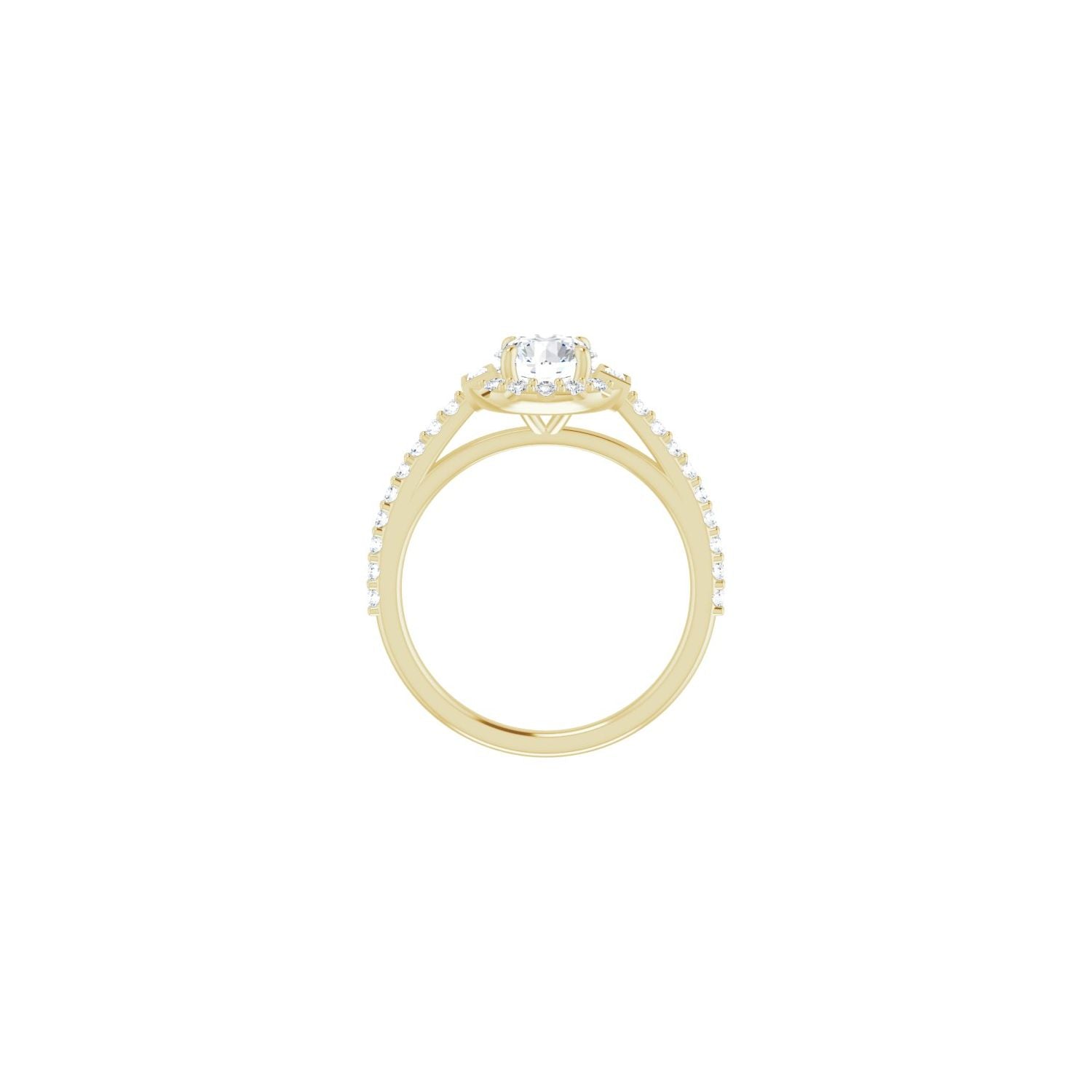 Cecily — Round center, yellow gold