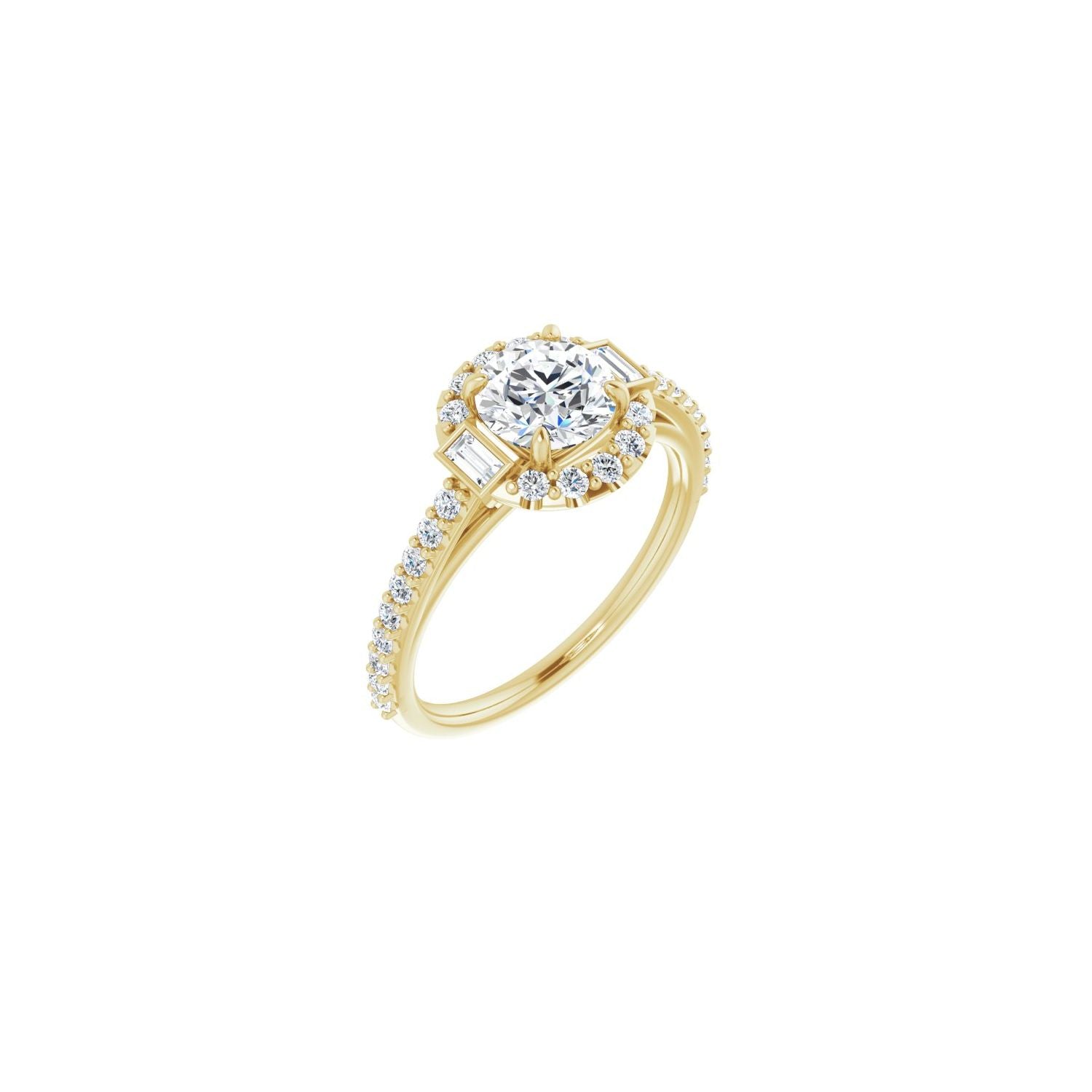 Cecily — Round center, yellow gold