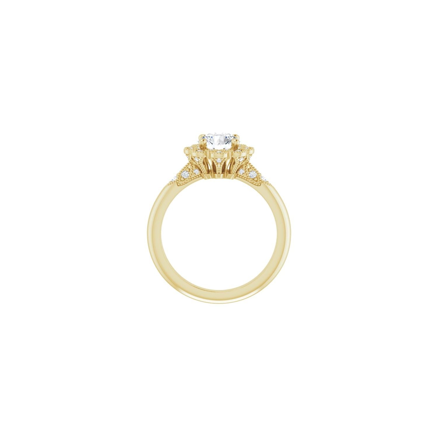 Celina — Round center, yellow gold