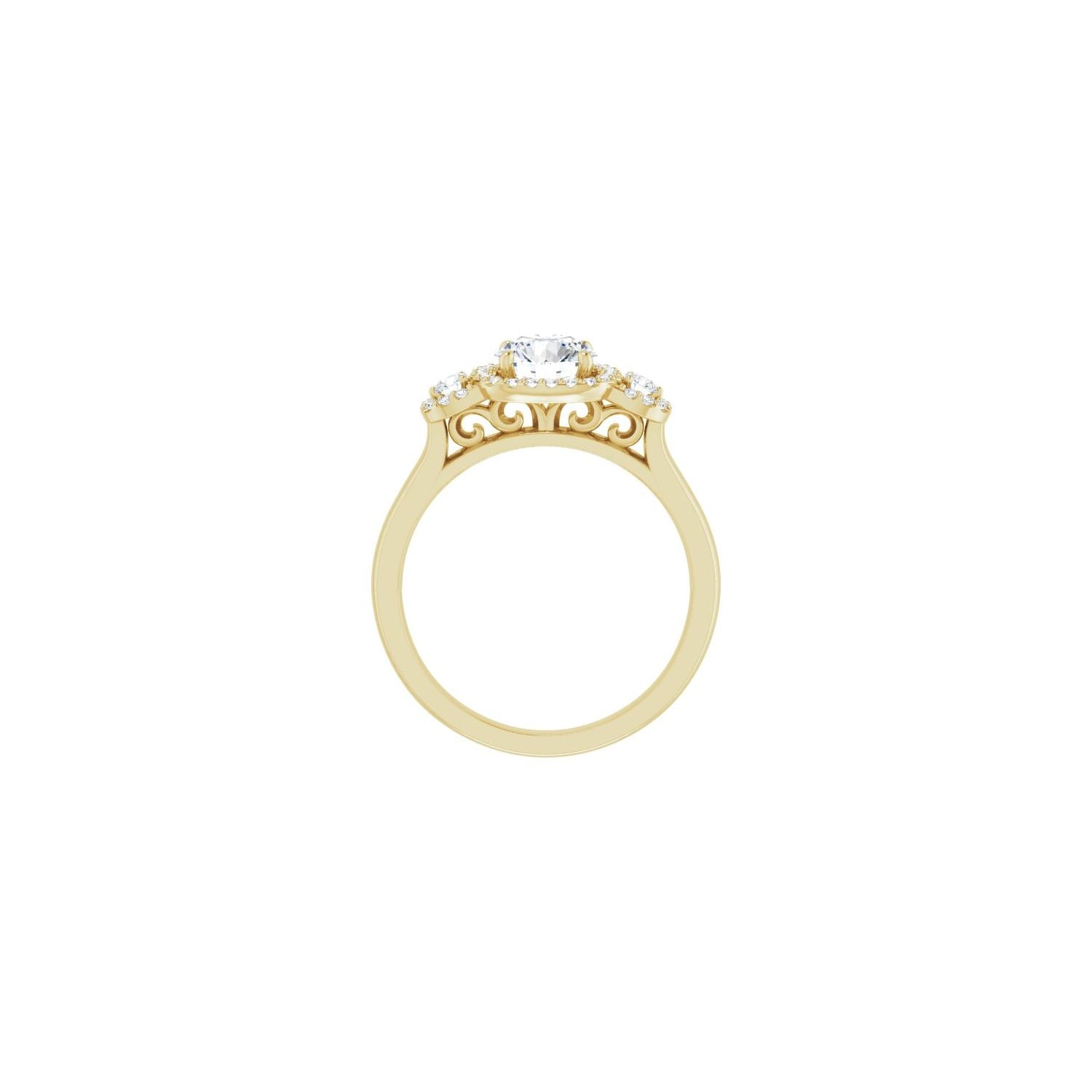 Charmaine — Round center, yellow gold