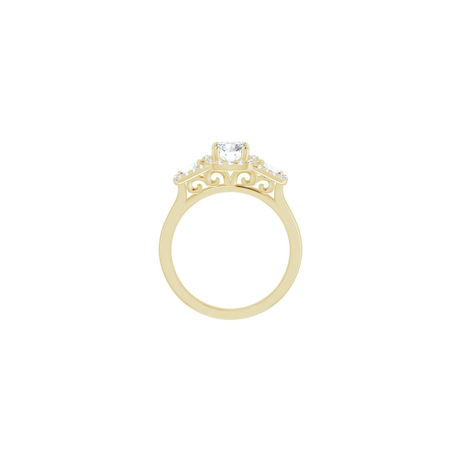 Chloe — Round center, yellow gold