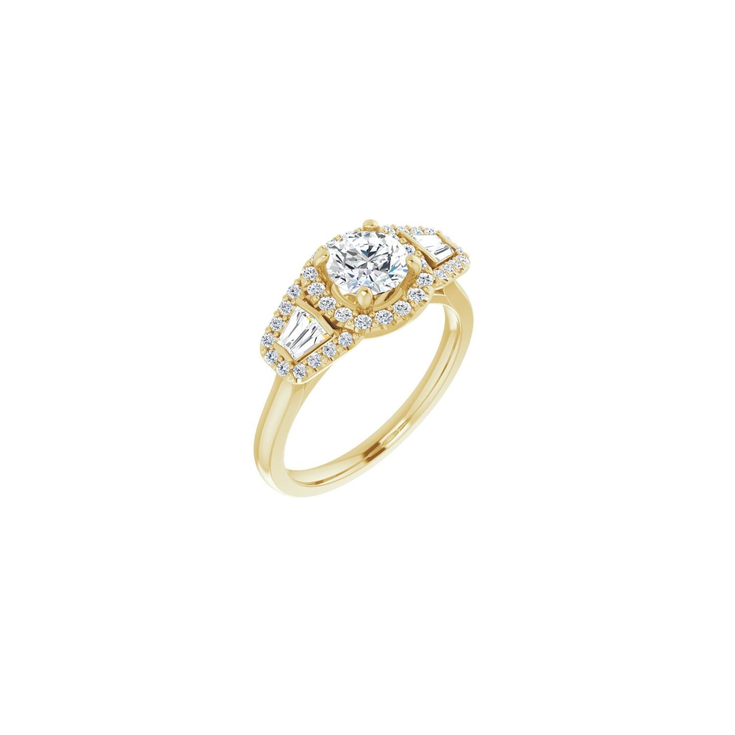 Chloe — Round center, yellow gold