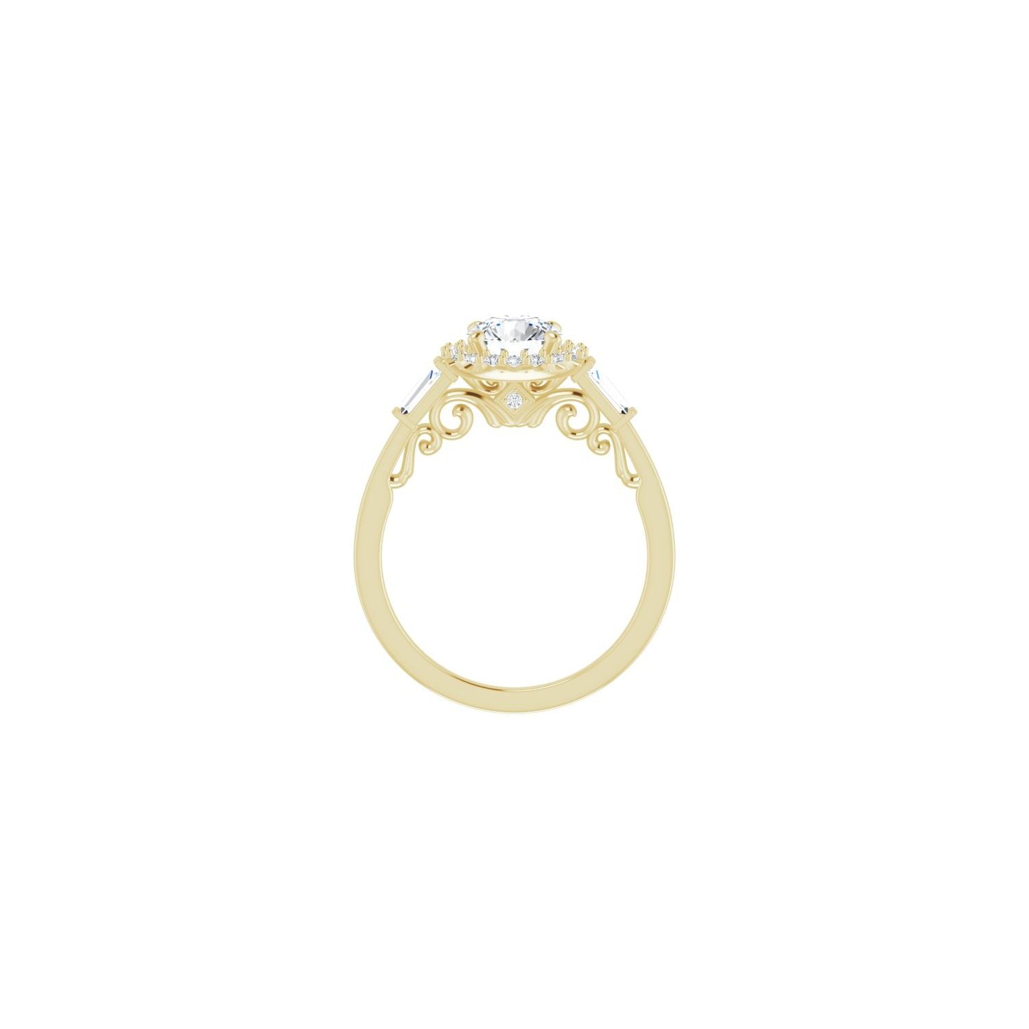 Ciara — Round center, yellow gold
