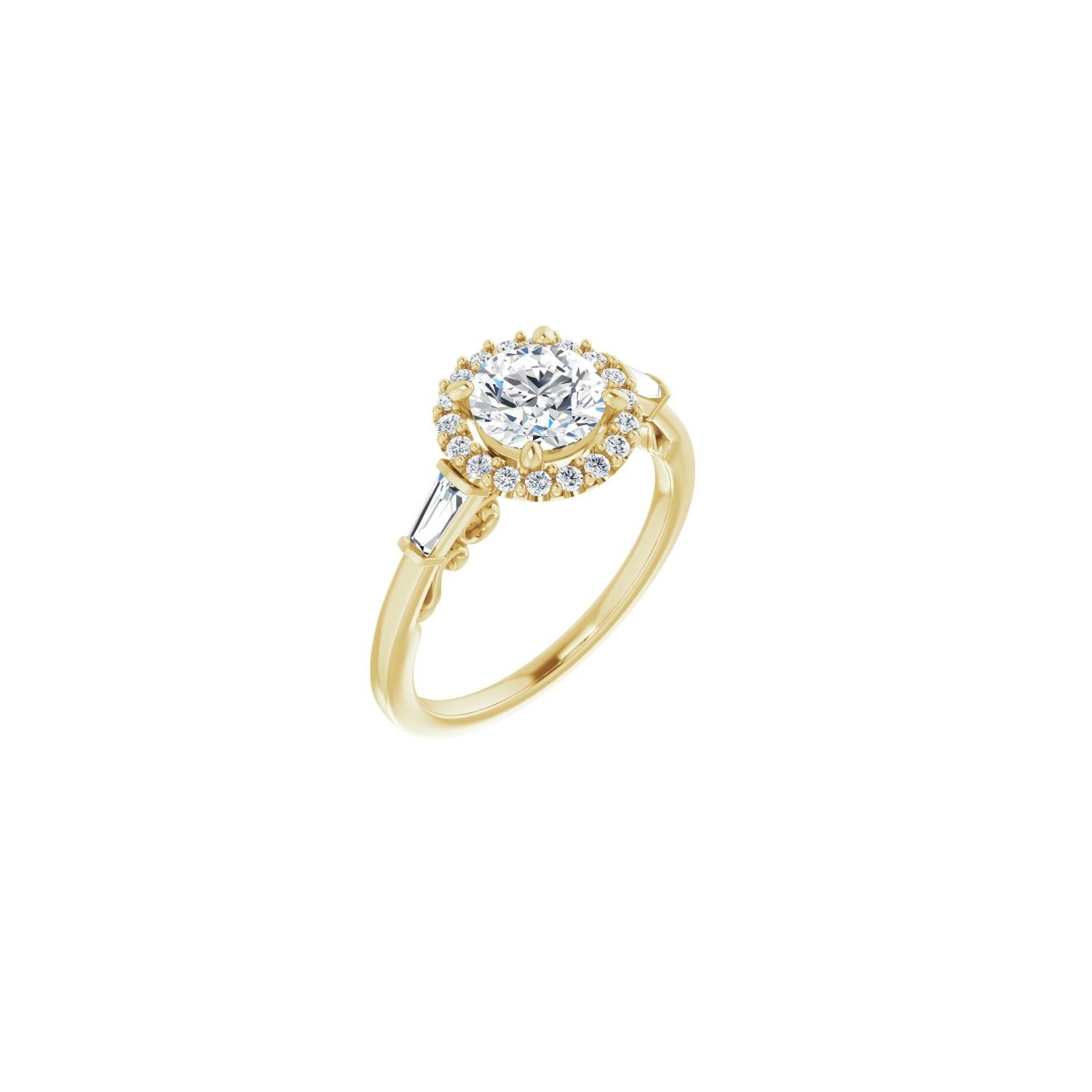 Ciara — Round center, yellow gold