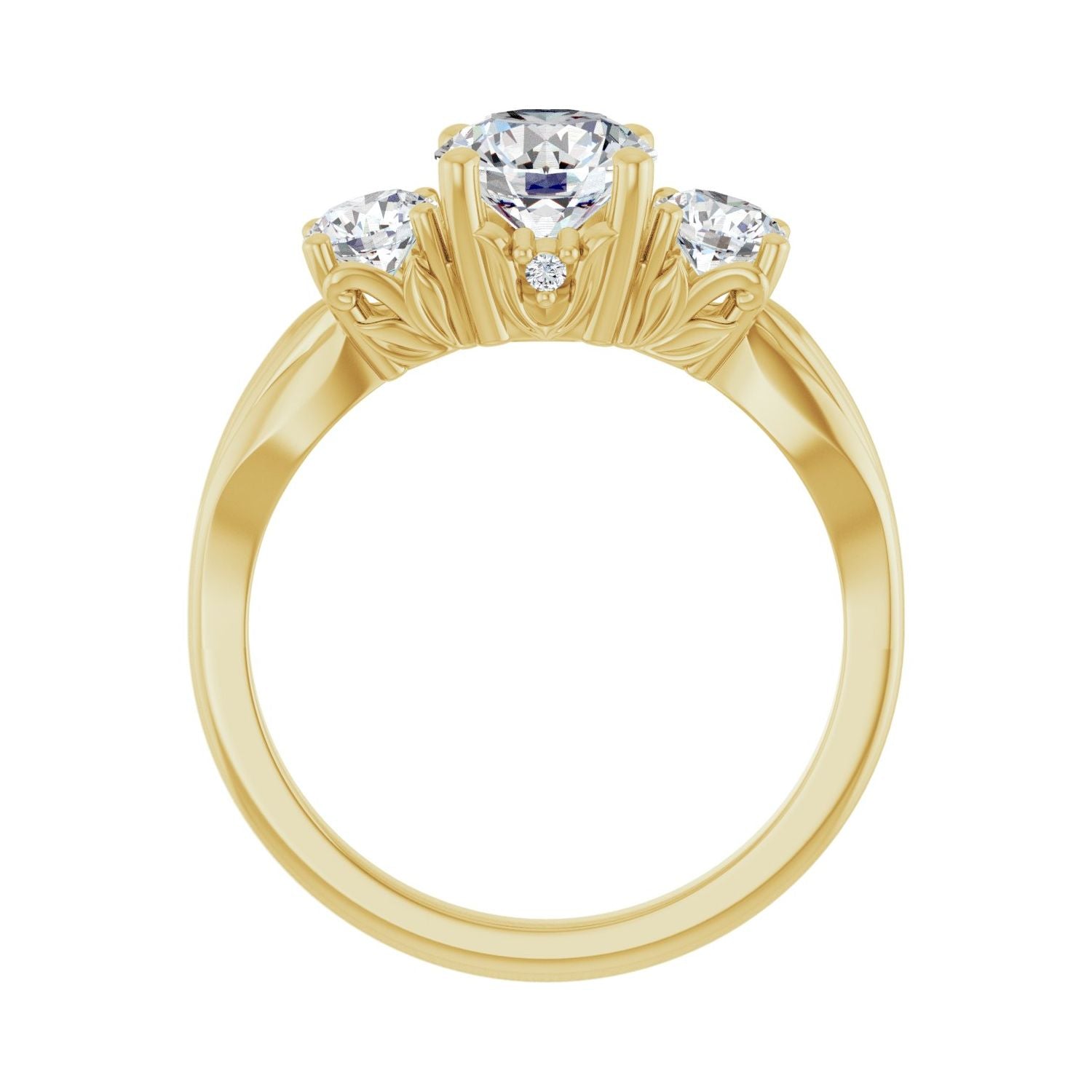 Joanna — Round center, yellow gold