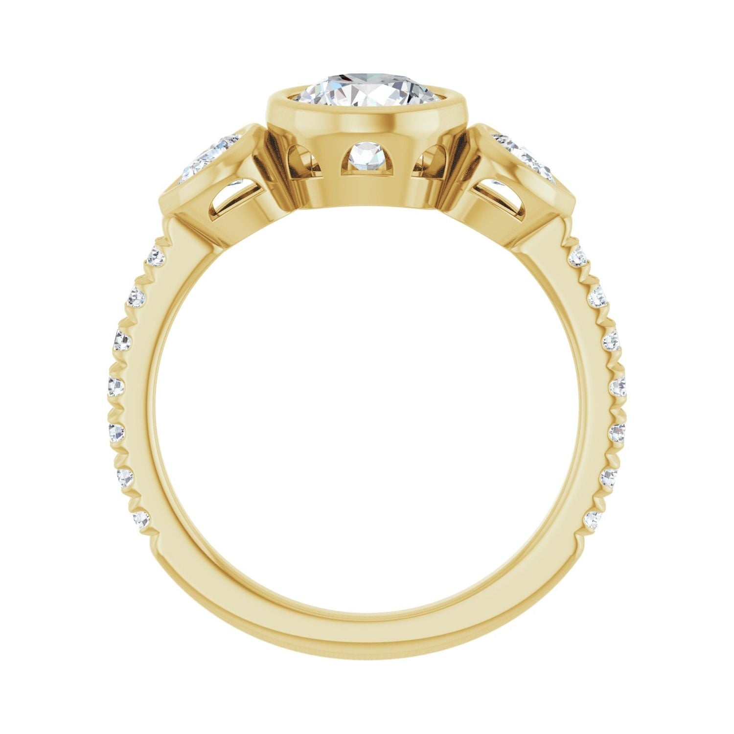 Johanna — Round center, yellow gold