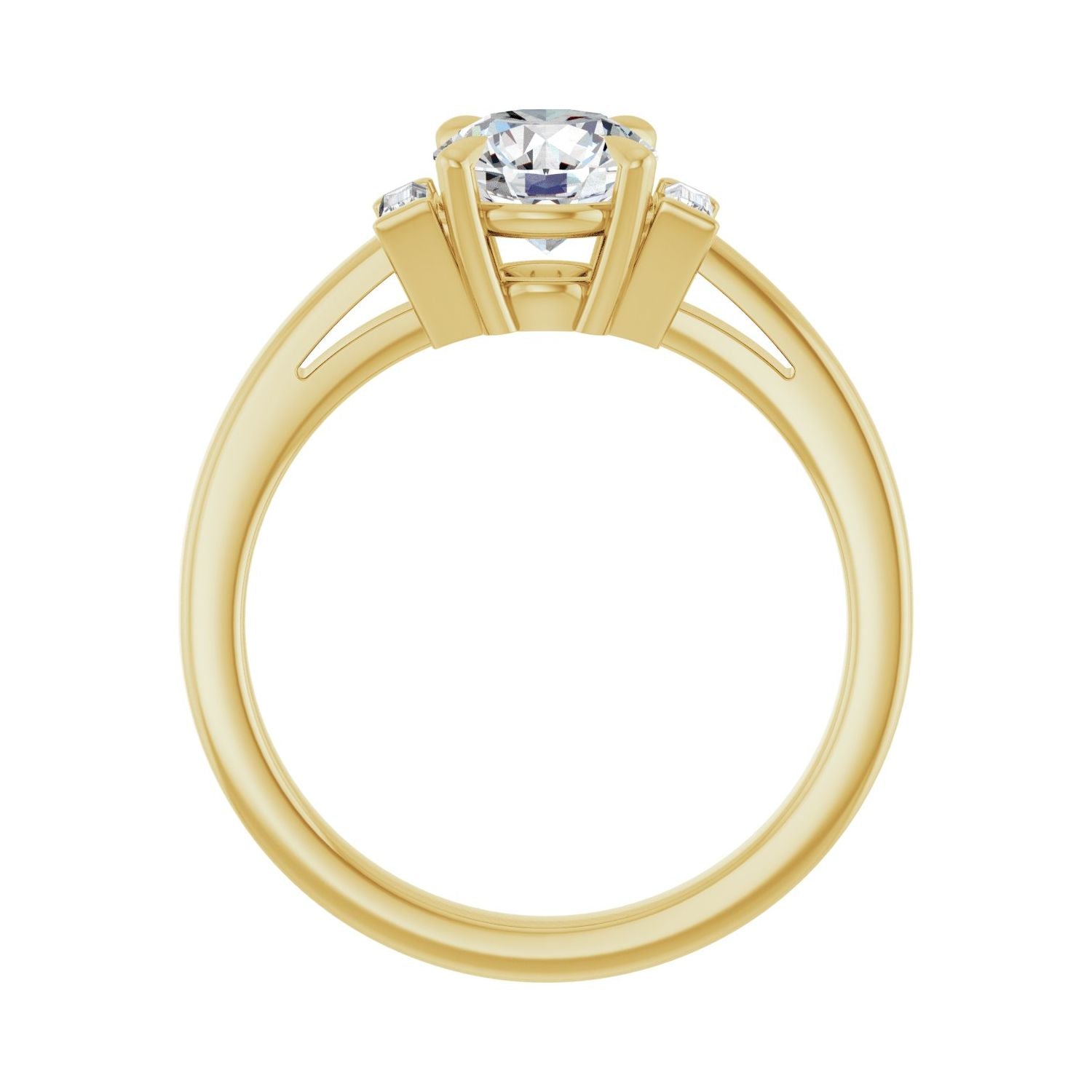 Justine — Round center, yellow gold