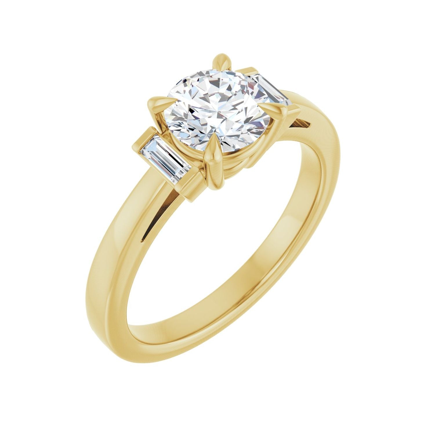 Justine — Round center, yellow gold