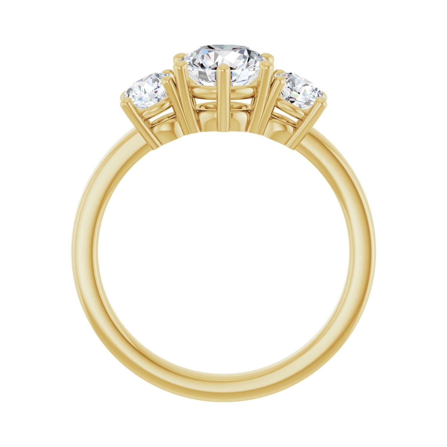 Kalina — Round center, yellow gold