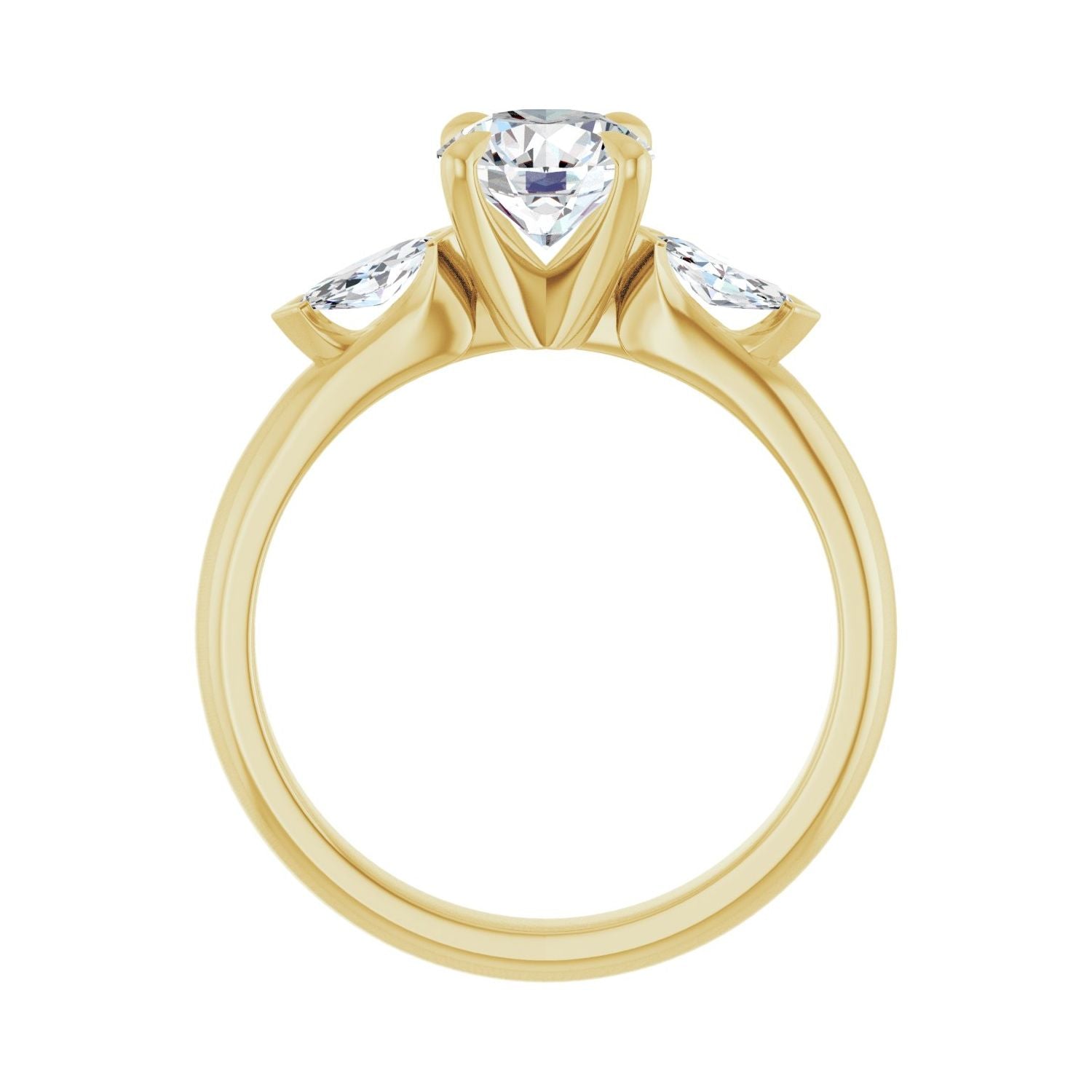 Kamila — Round center, yellow gold