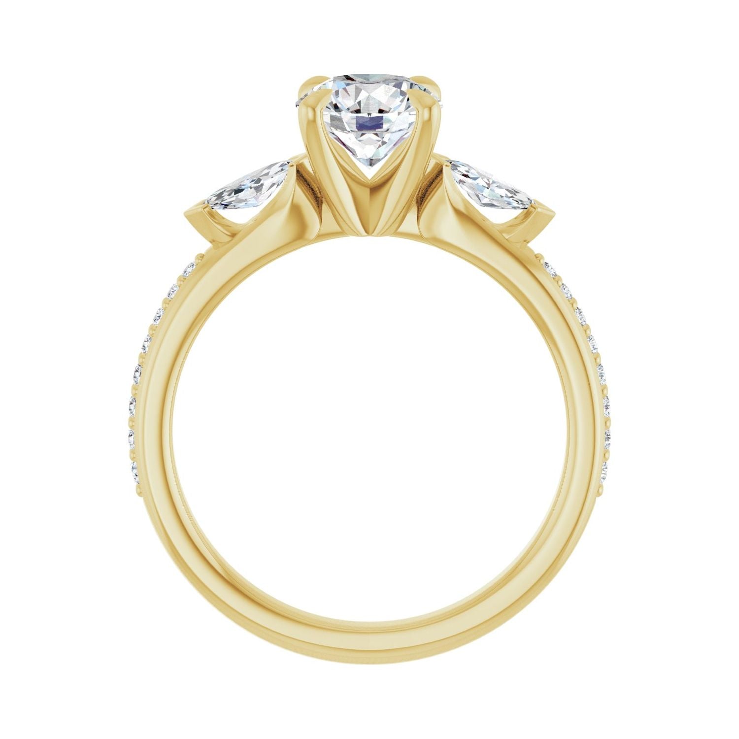 Karina — Round center, yellow gold