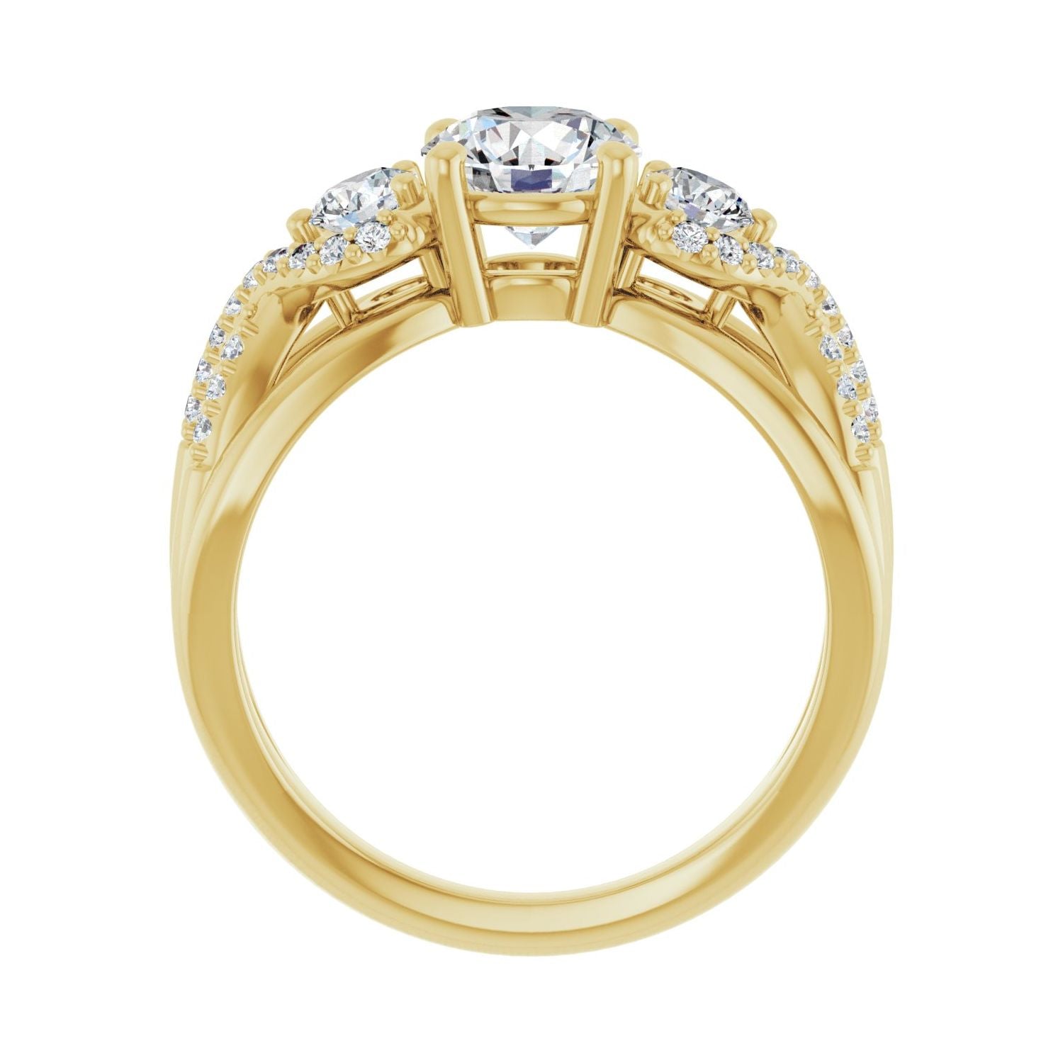 Katerina — Round center, yellow gold