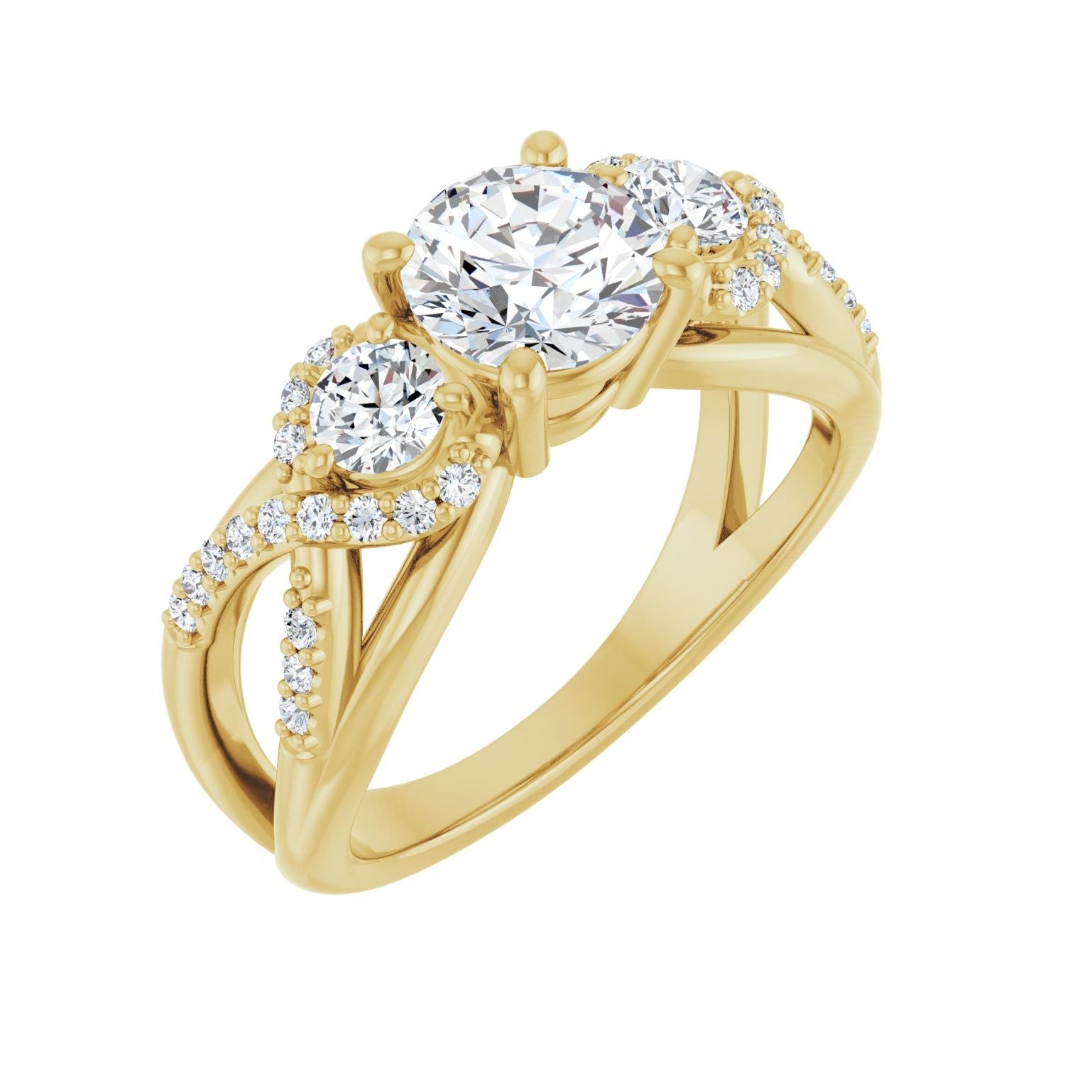 Katerina — Round center, yellow gold