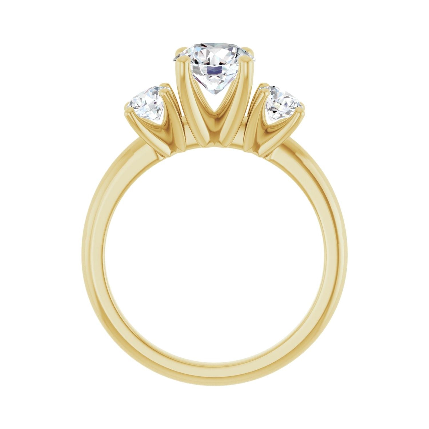 Fleurine — Round center, yellow gold
