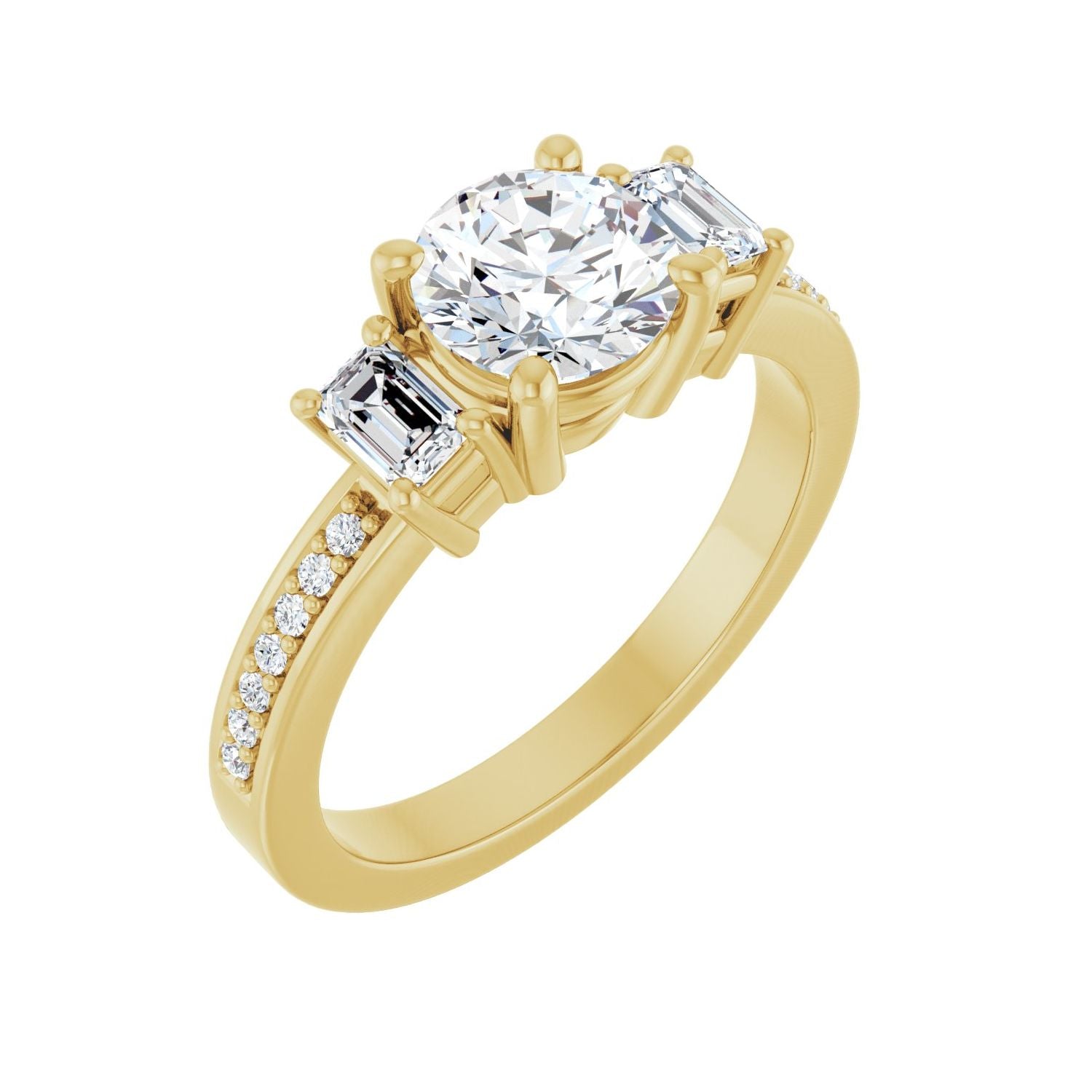Keira — Round center, yellow gold