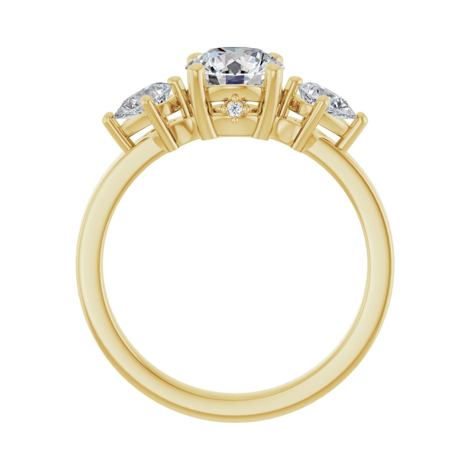 Kiera — Round center, yellow gold