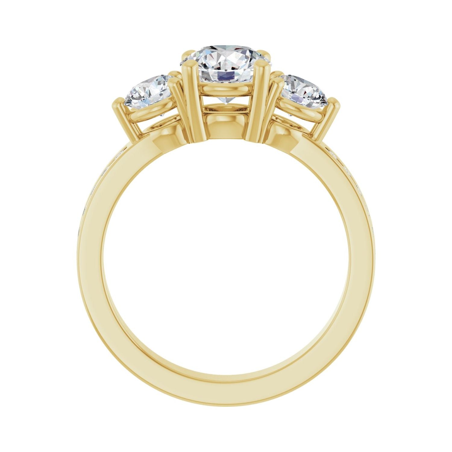Laila — Round center, yellow gold