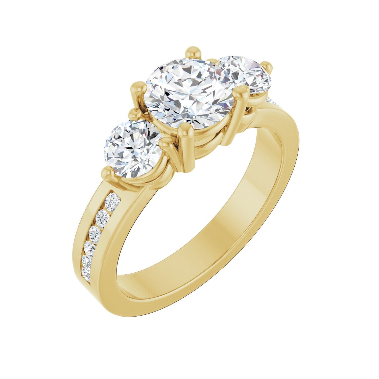 Laila — Round center, yellow gold