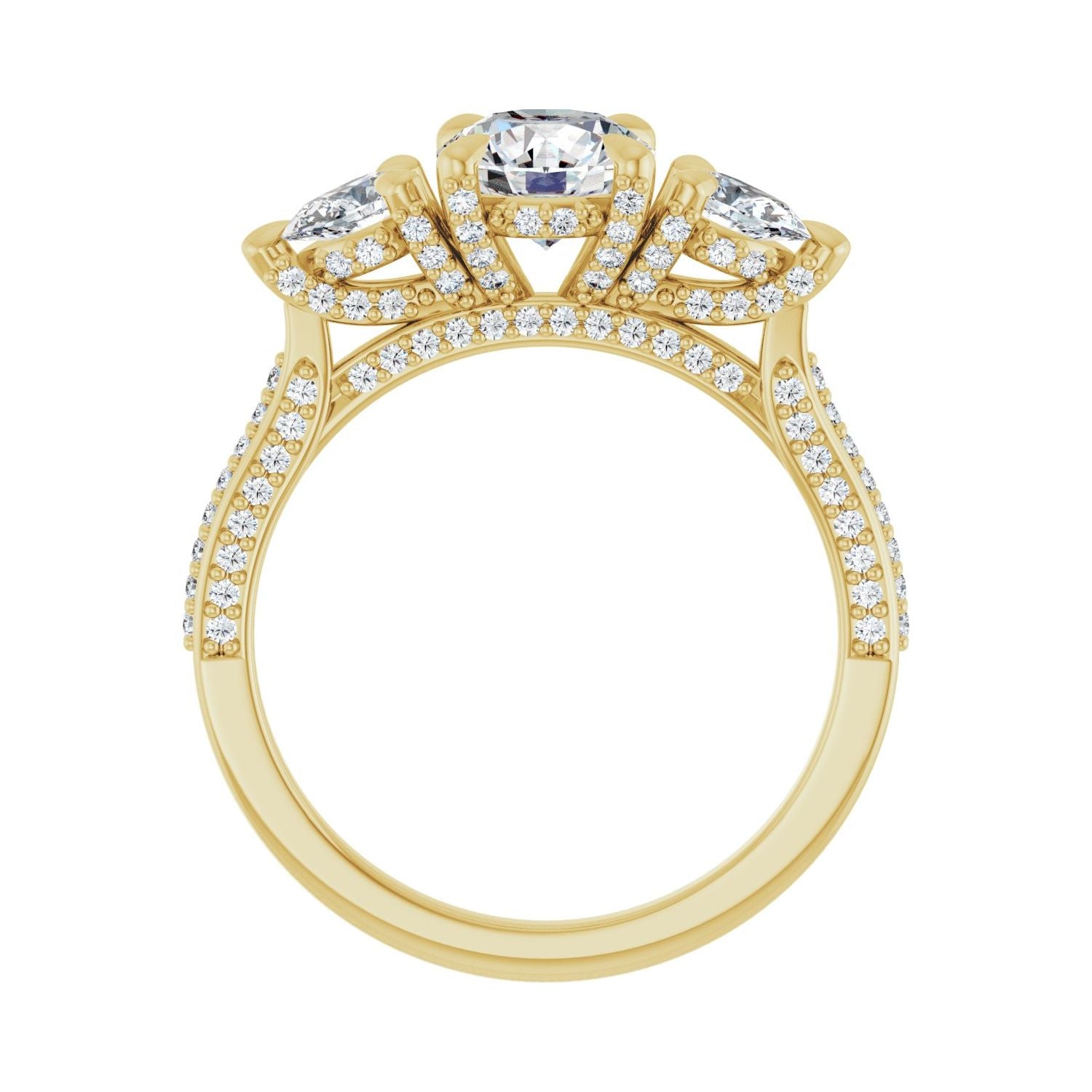 Lana — Round center, yellow gold