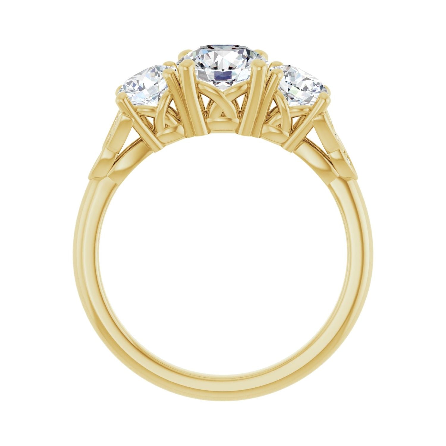 Lauren — Round center, yellow gold