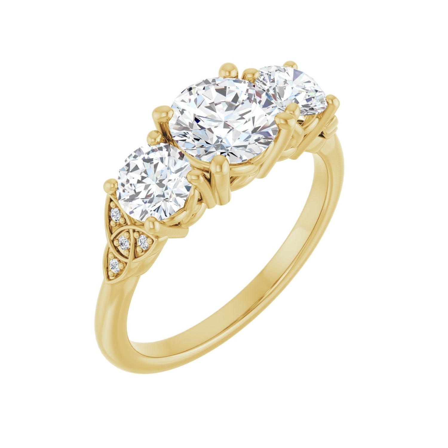Lauren — Round center, yellow gold