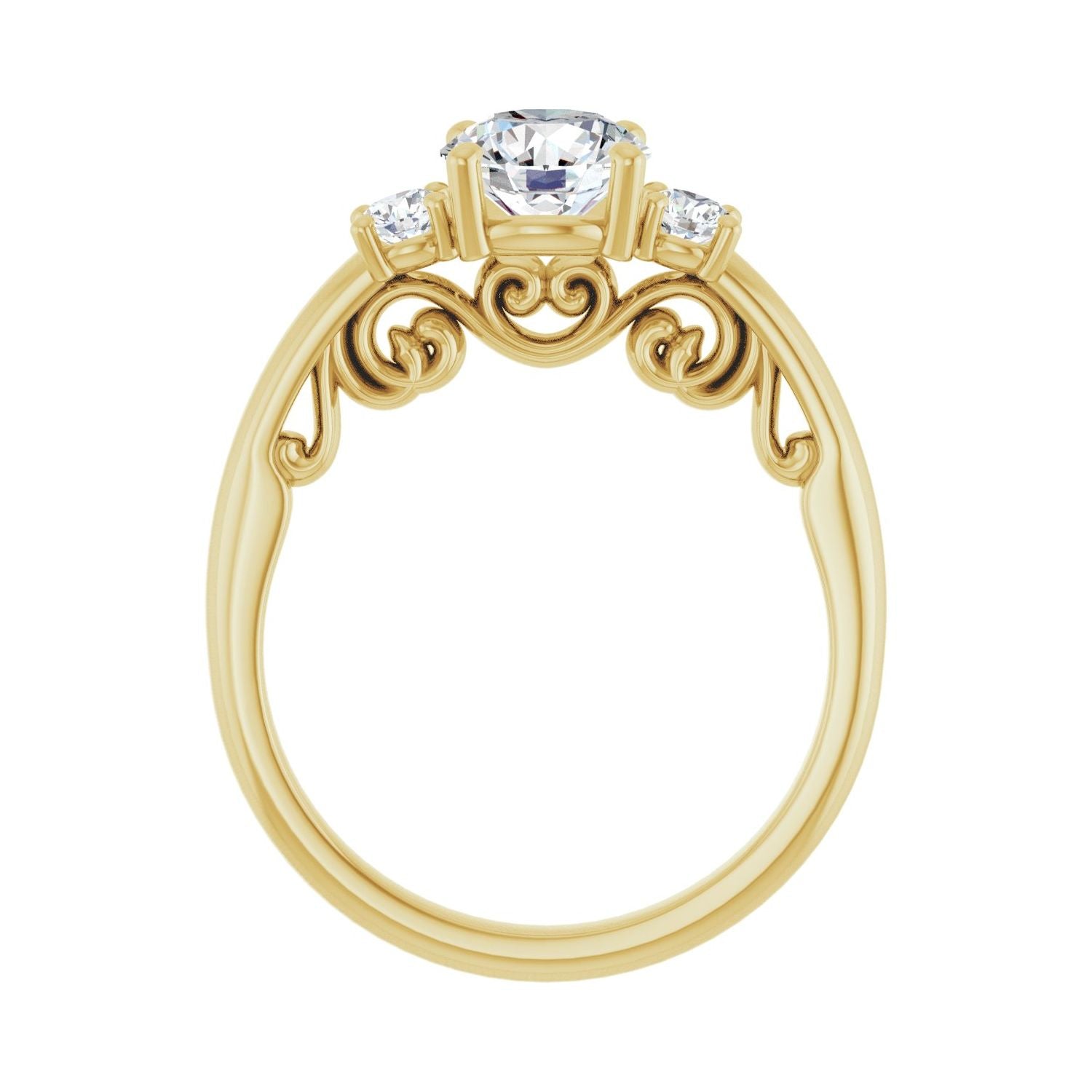 Layla — Round center, yellow gold