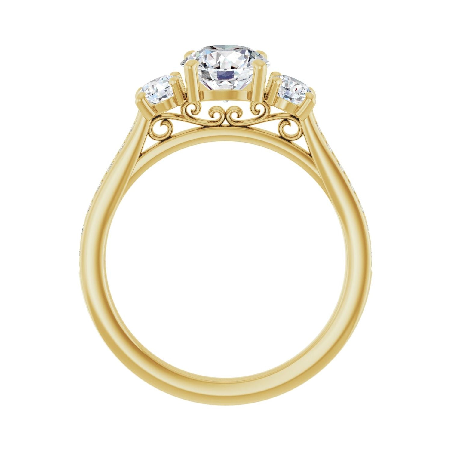 Leigh — Round center, yellow gold