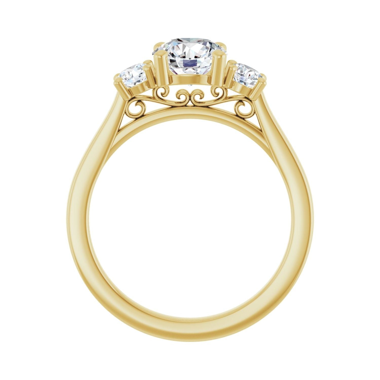 Leilani — Round center, yellow gold
