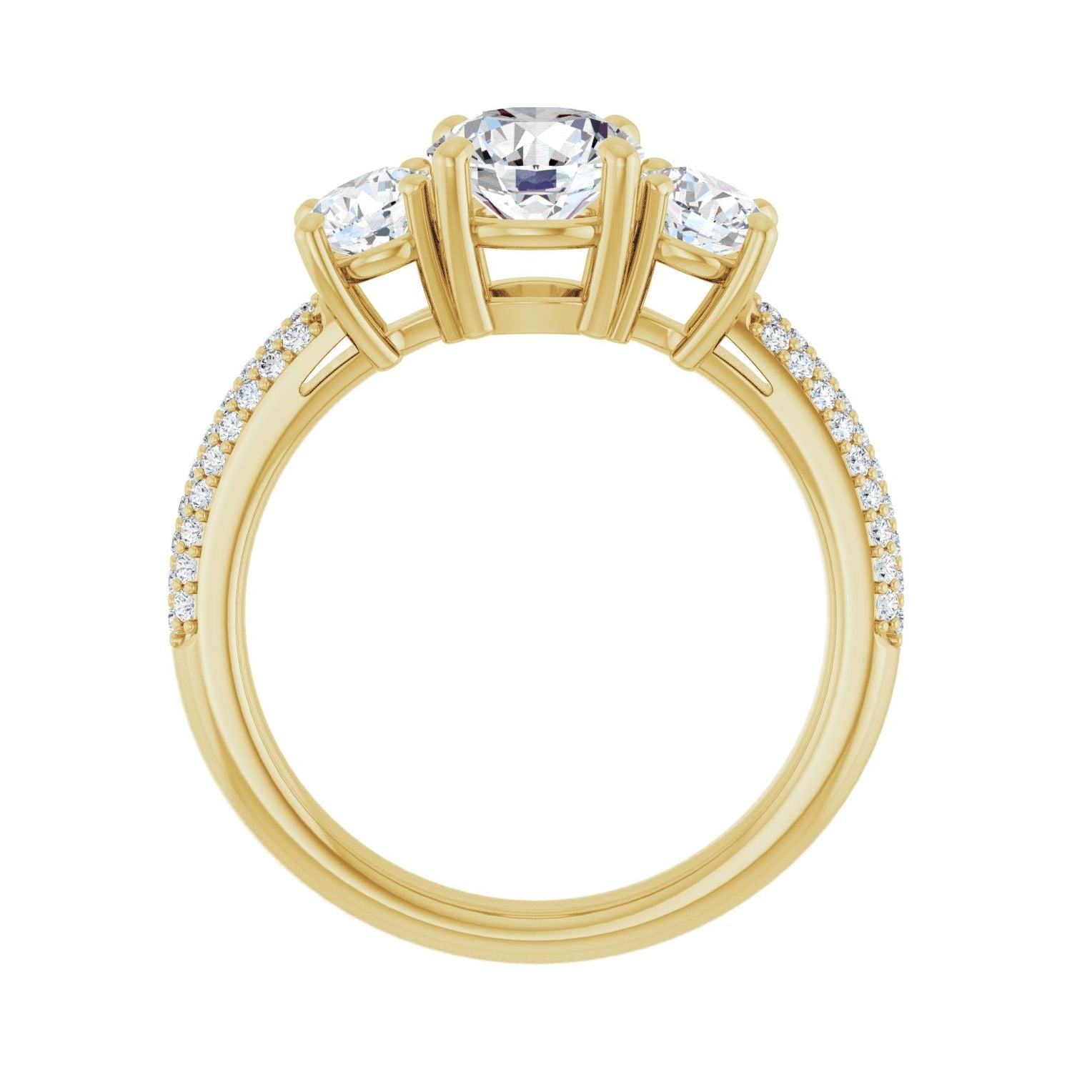 Leona — Round center, yellow gold