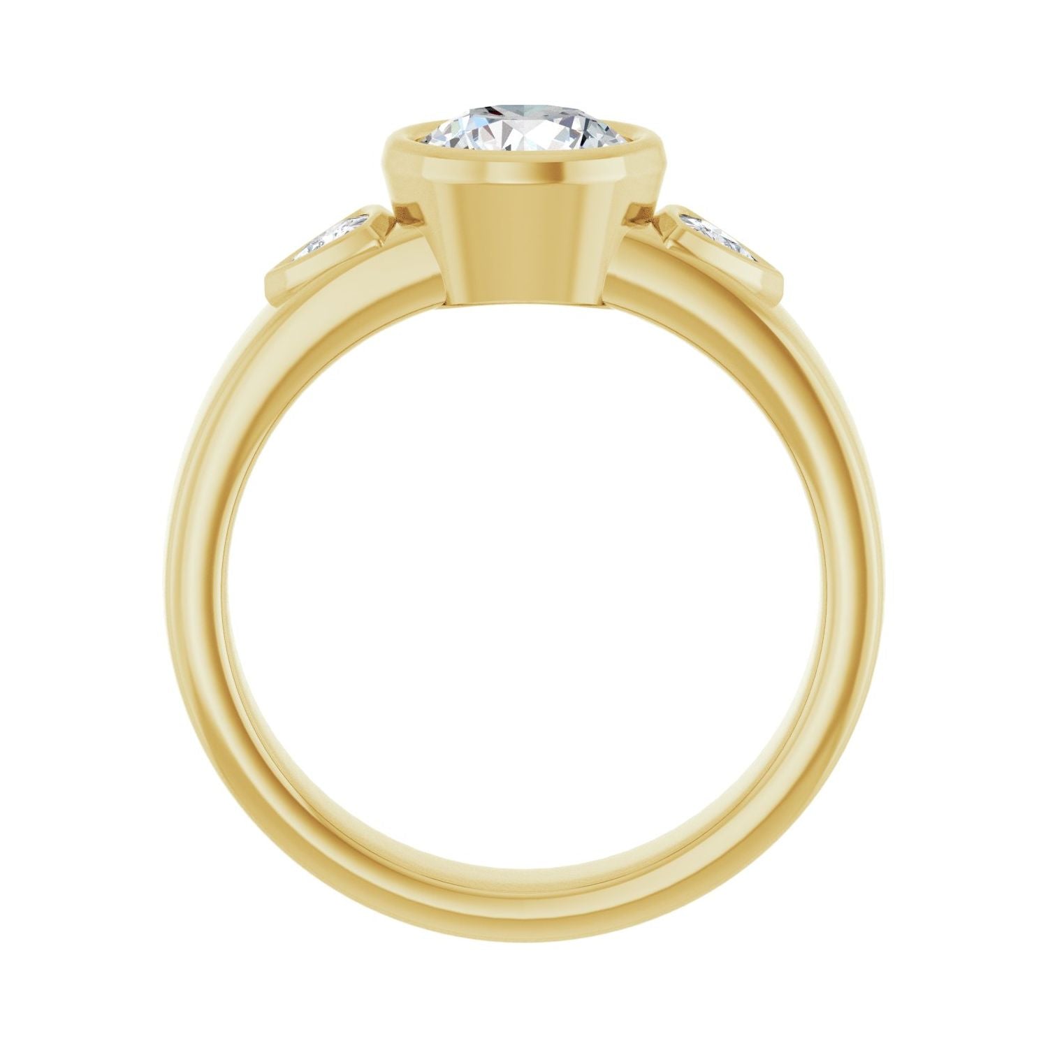 Leslie — Round center, yellow gold