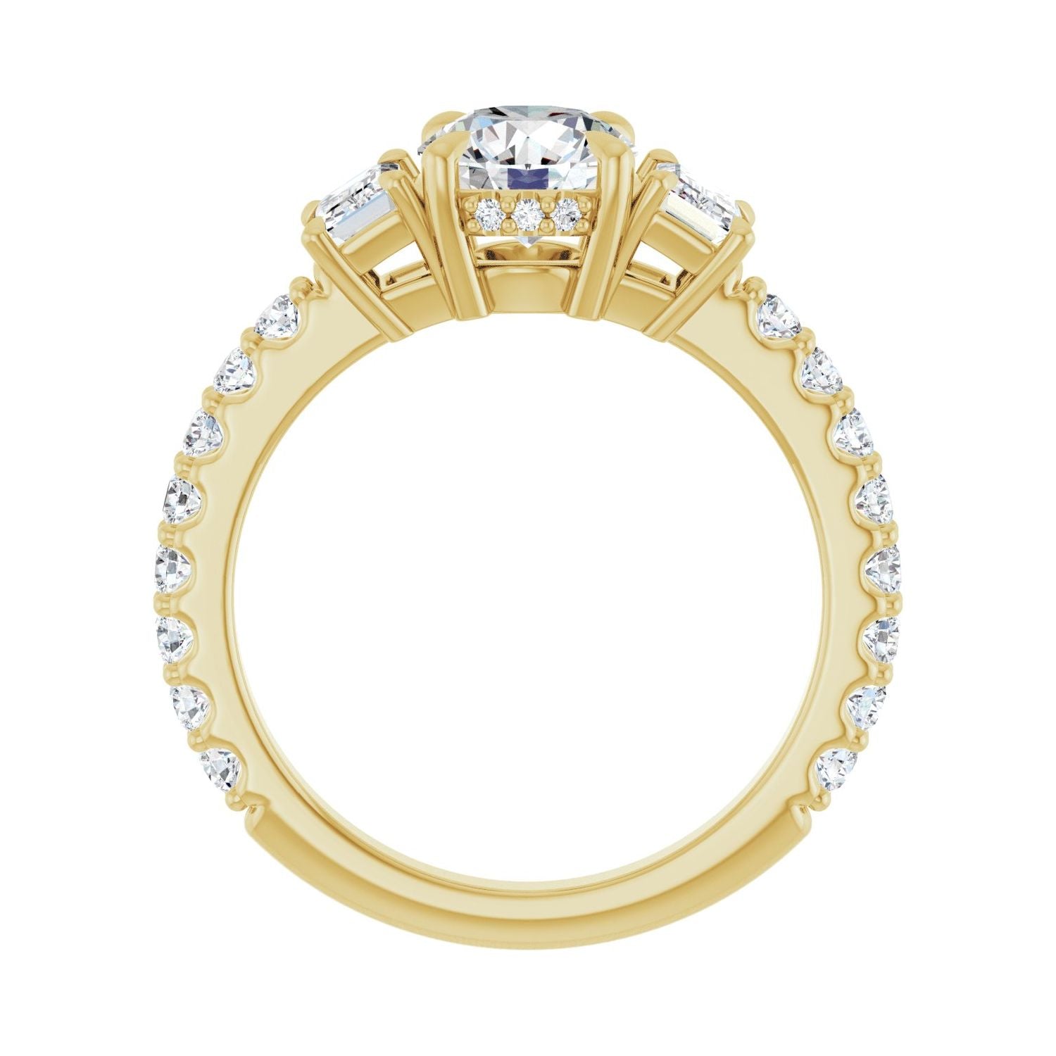Leticia — Round center, yellow gold
