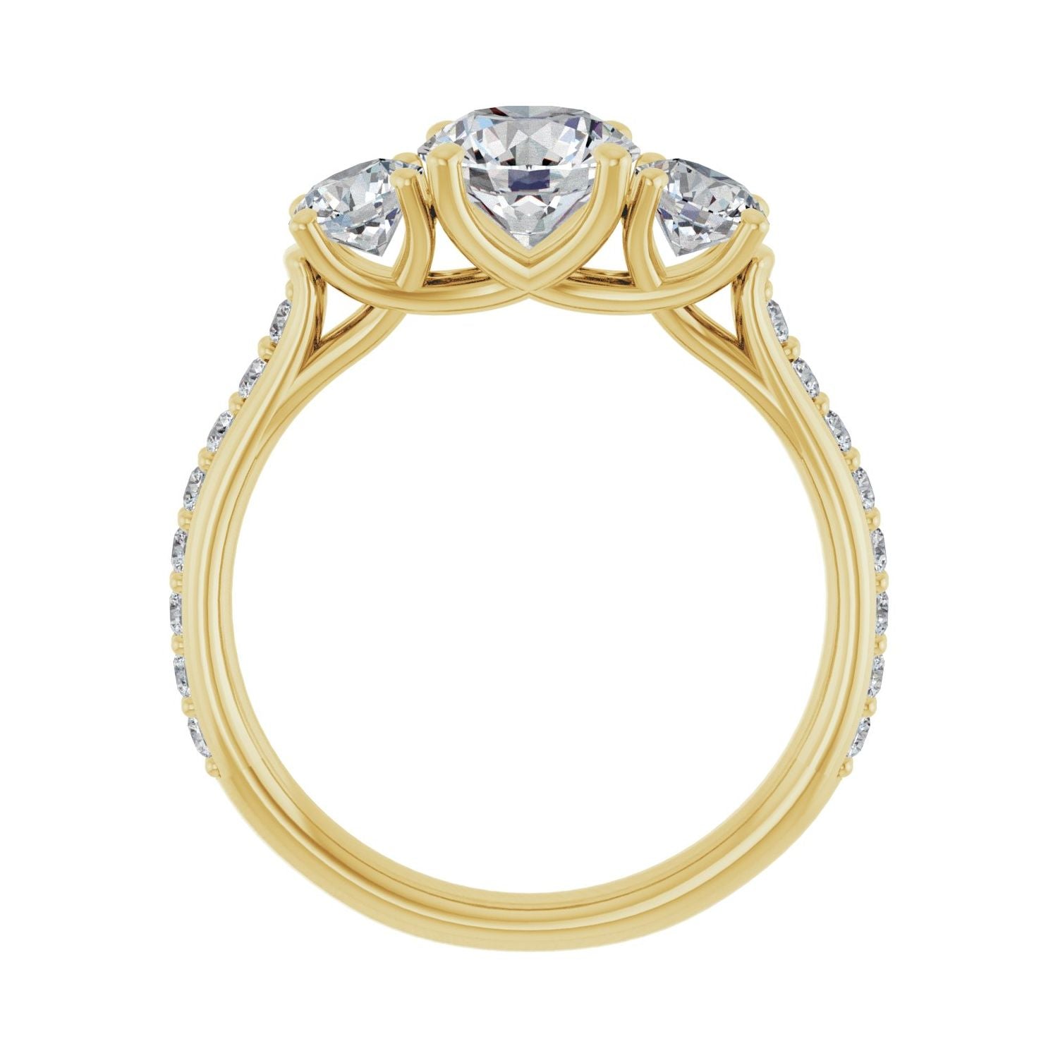 Lillian — Round center, yellow gold