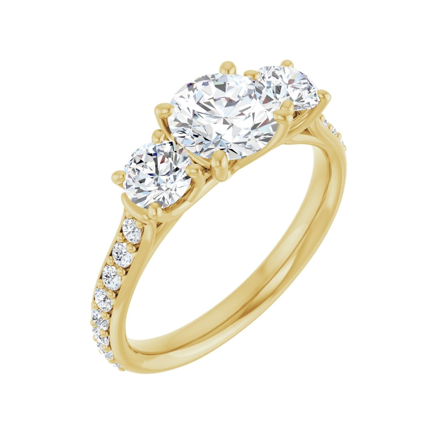 Lillian — Round center, yellow gold