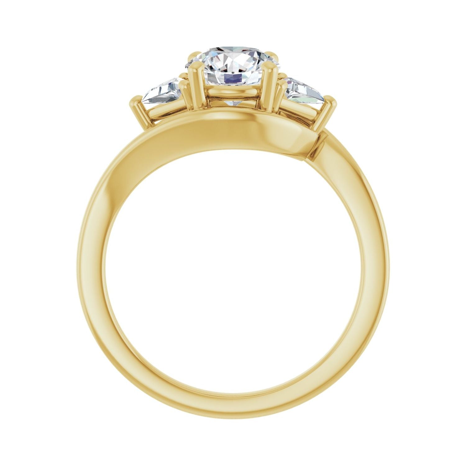 Lina — Round center, yellow gold