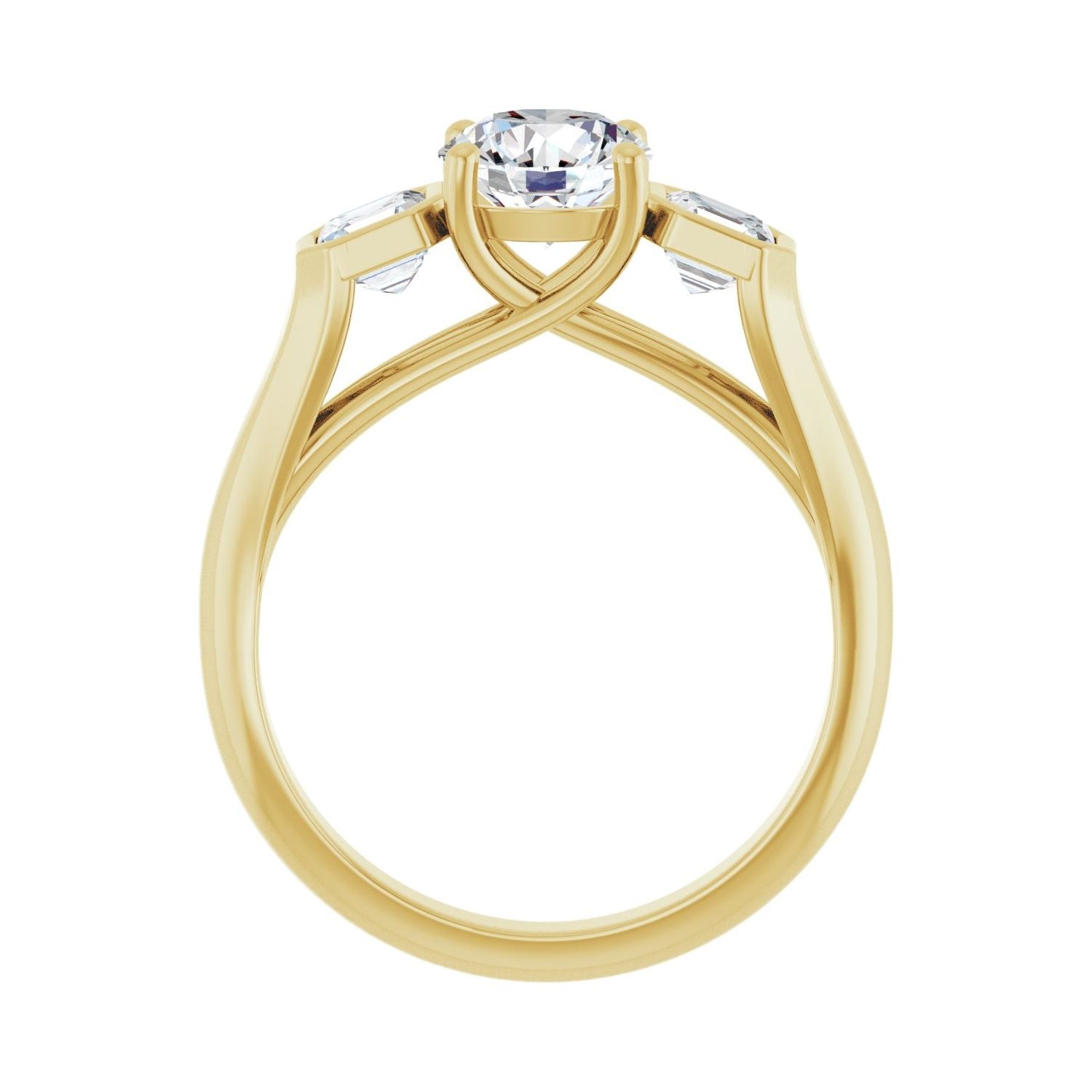 Linnea — Round center, yellow gold