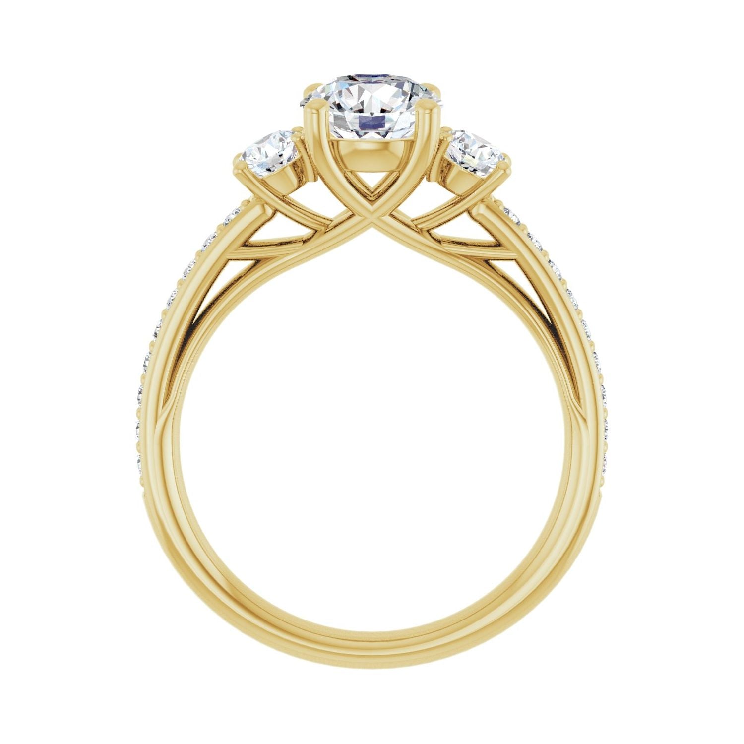 Livia — Round center, yellow gold