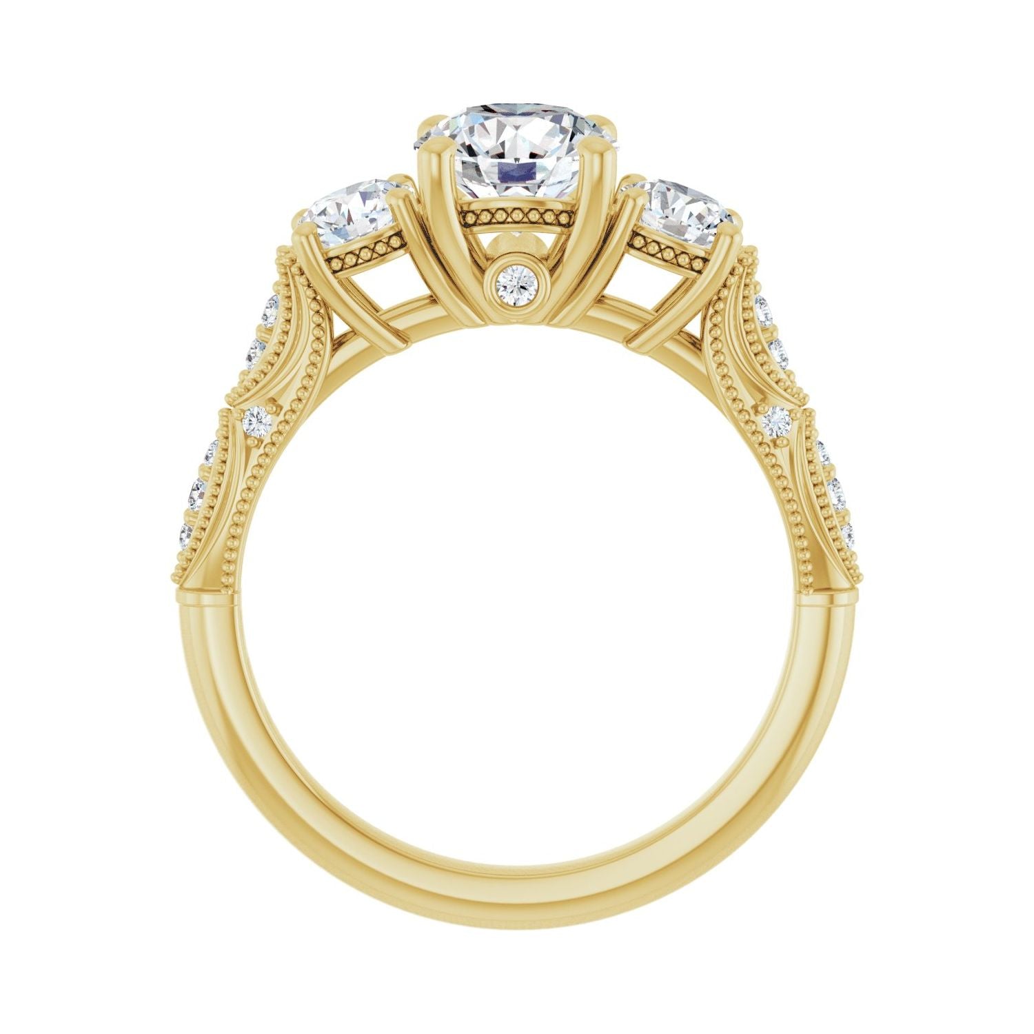Lorna — Round center, yellow gold